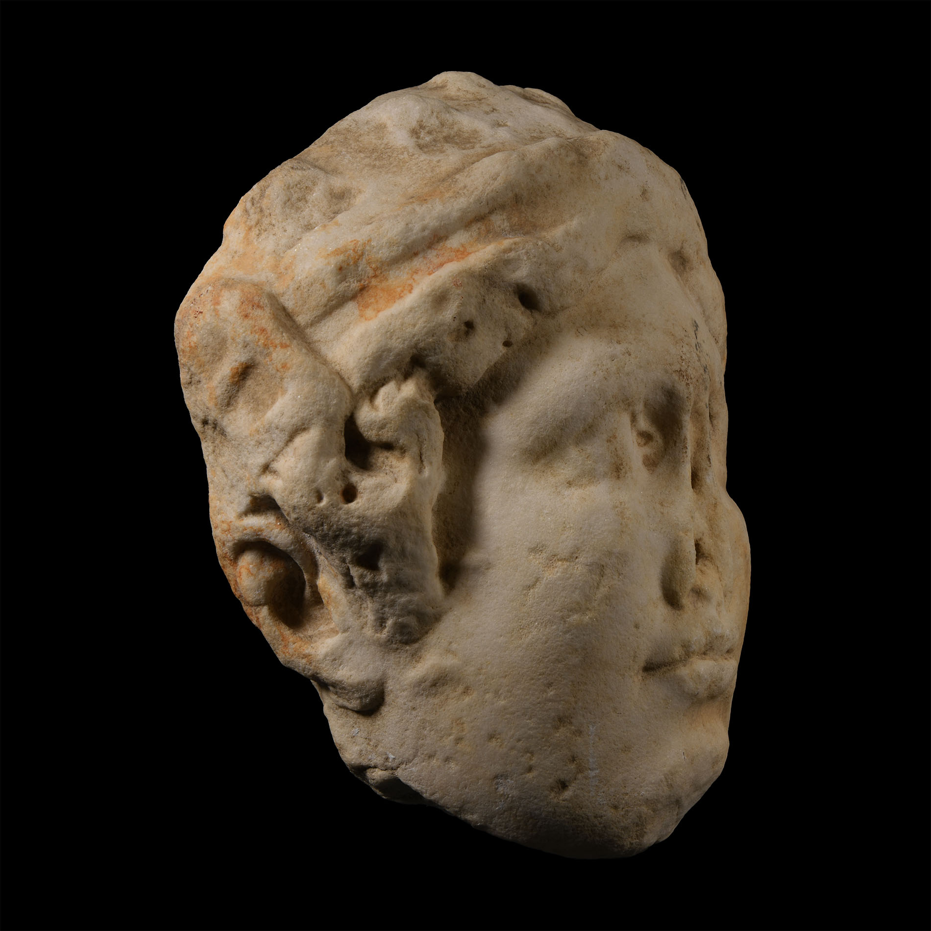 Roman Marble Relief Head of a Goddess