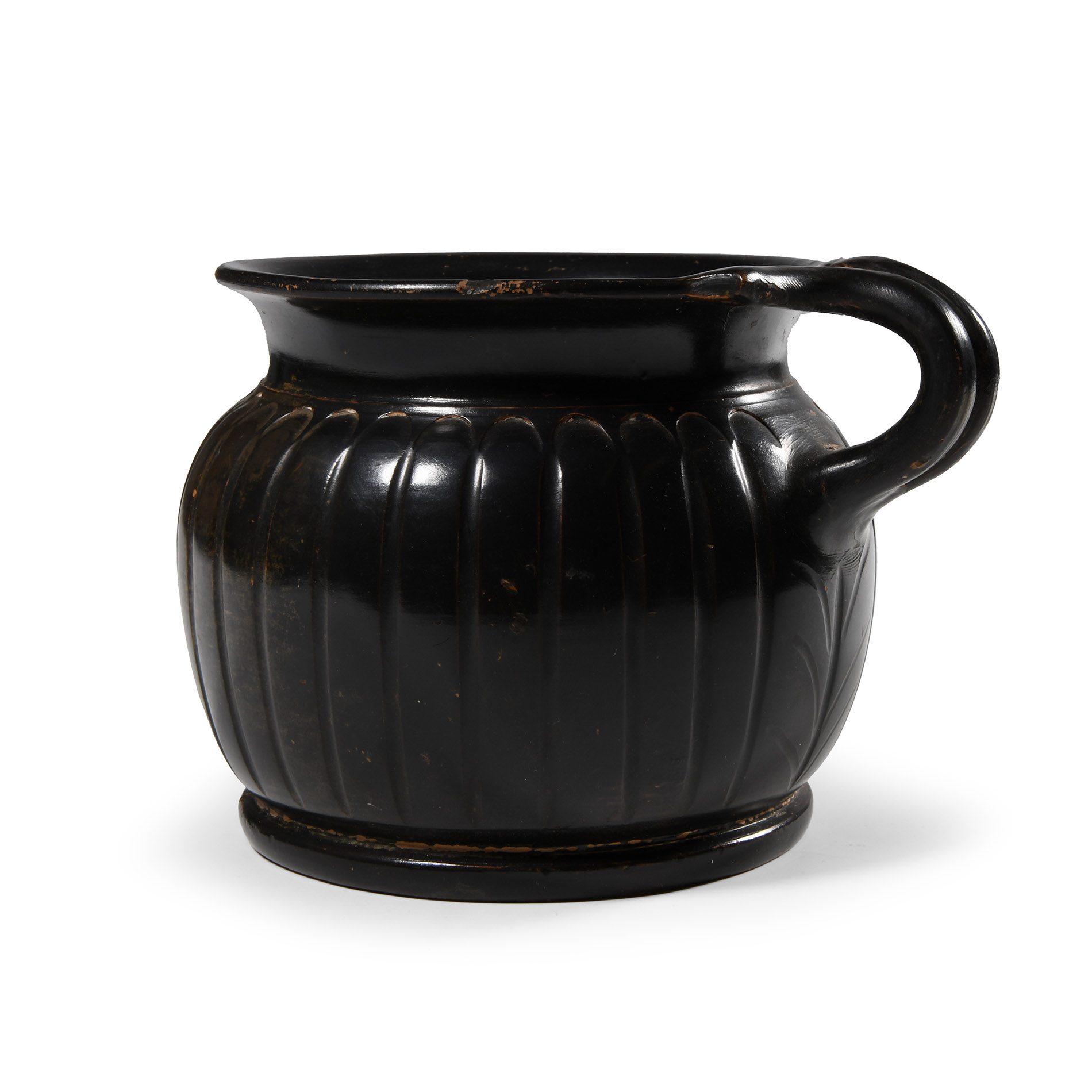 Greek Black-Glazed Ribbed Cup