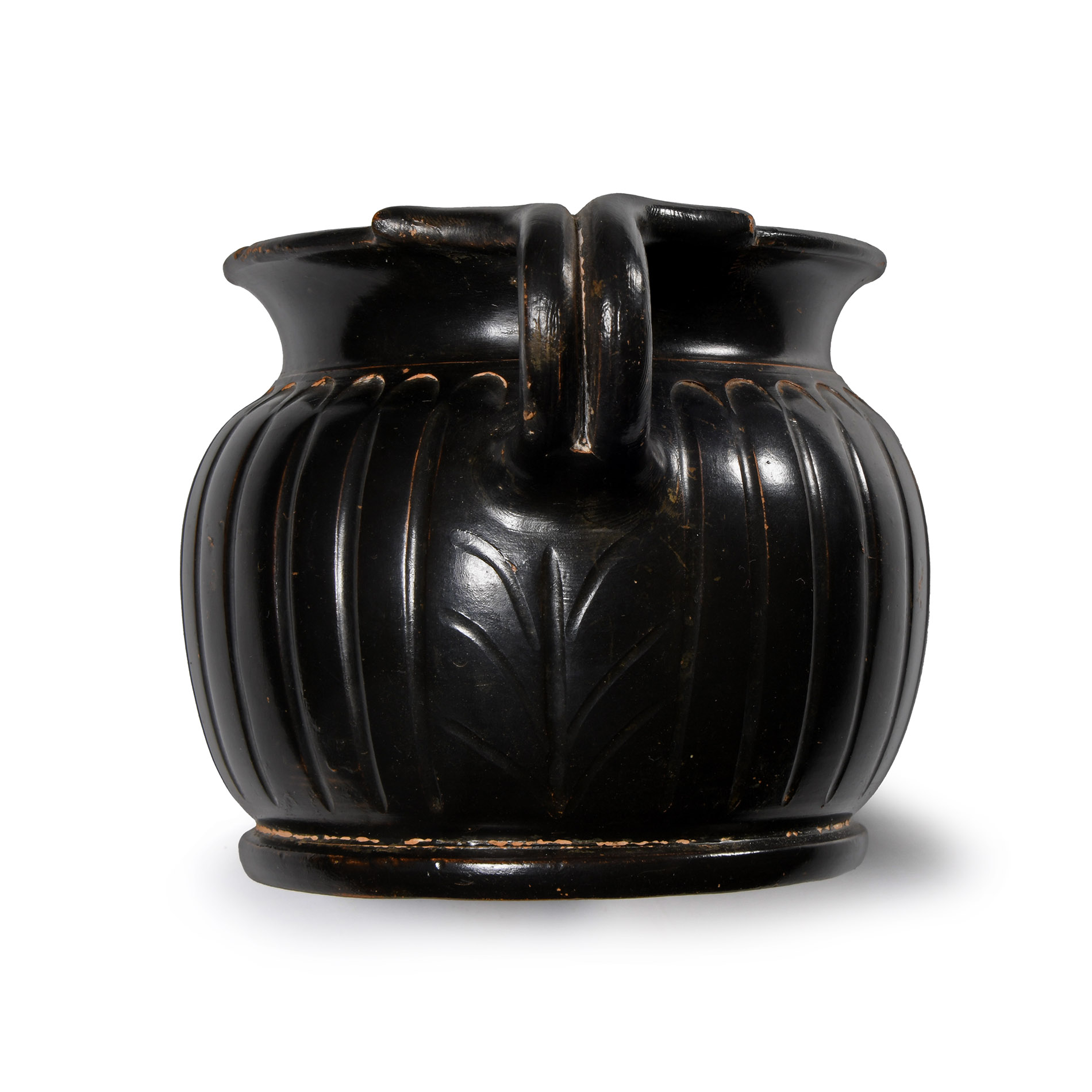 Greek Black-Glazed Ribbed Cup