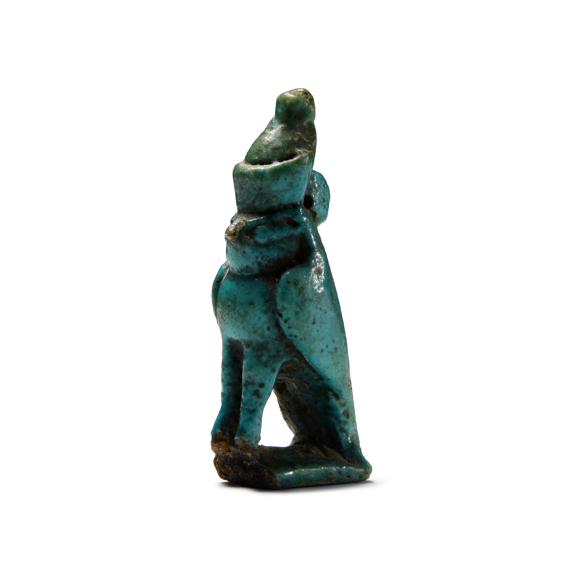 Large Egyptian Blue Glazed Horus Amulet