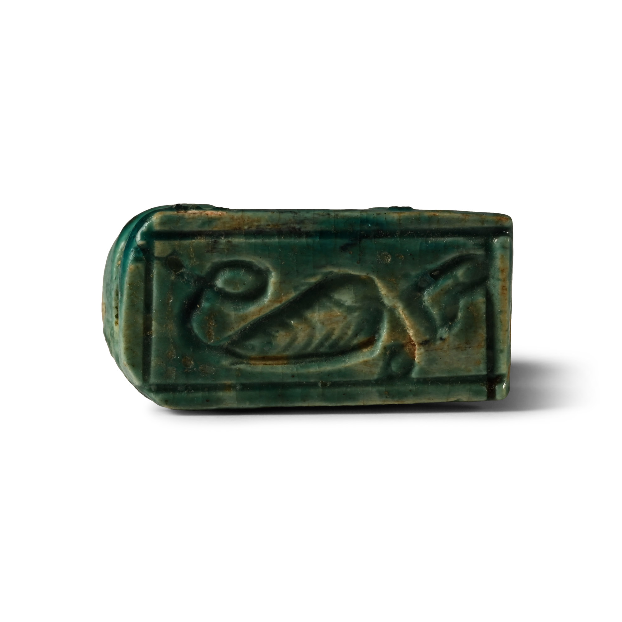 Egyptian Blue Glazed Bastet Amulet