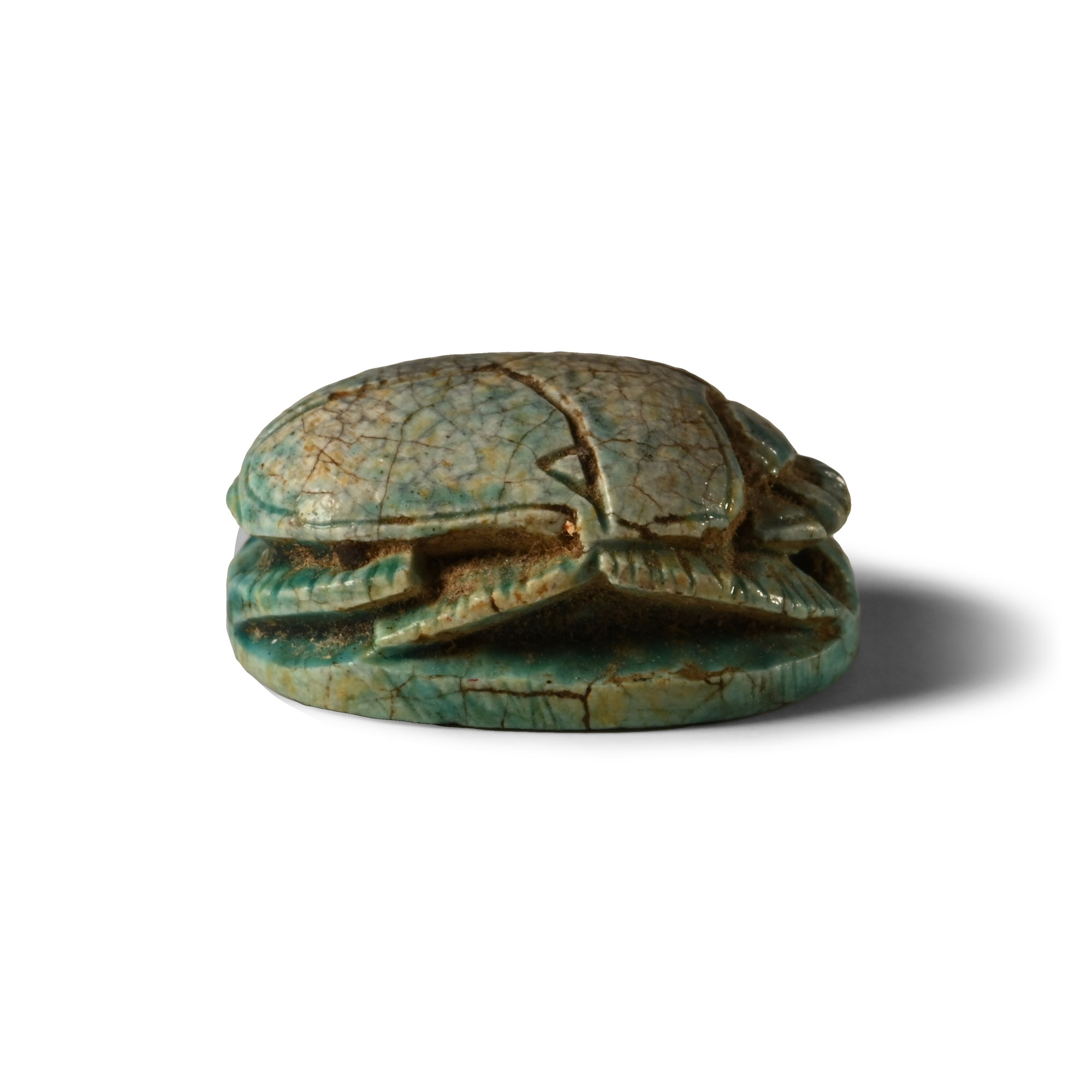 Egyptian Blue Glazed Scarab of Thutmose III