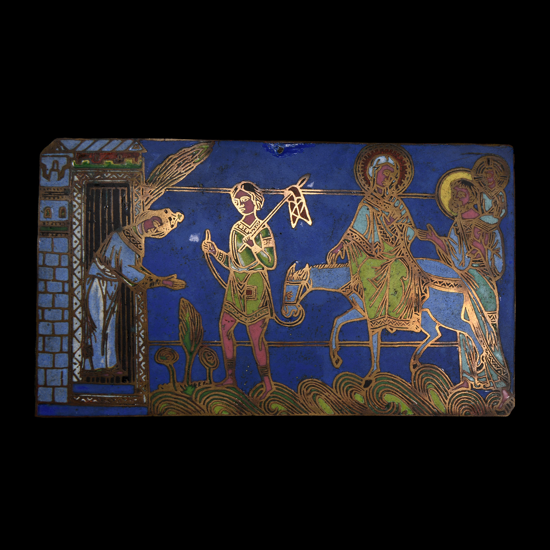 Meussian Type Enamelled Gilt Plaque