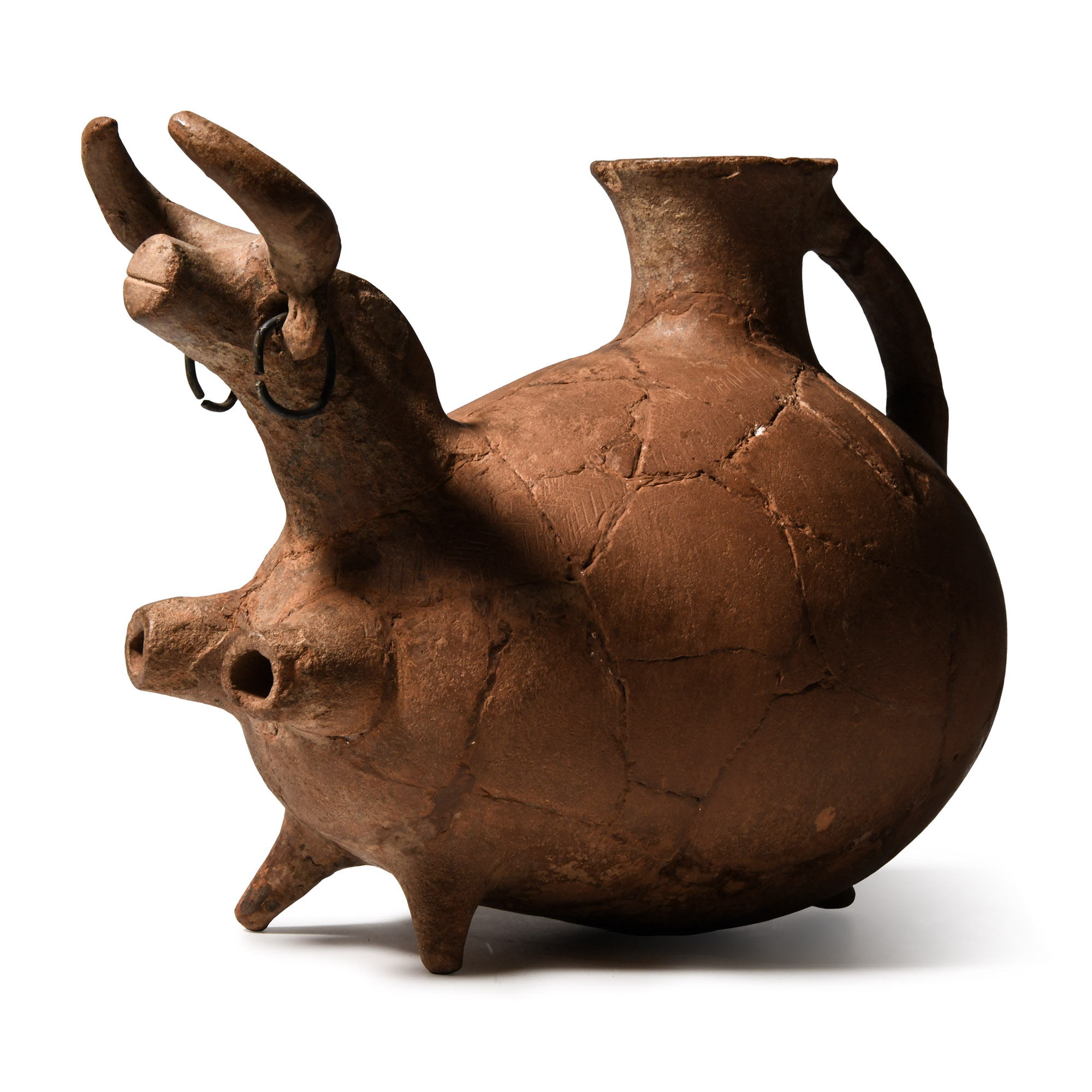Amlash Horned Terracotta Rhyton