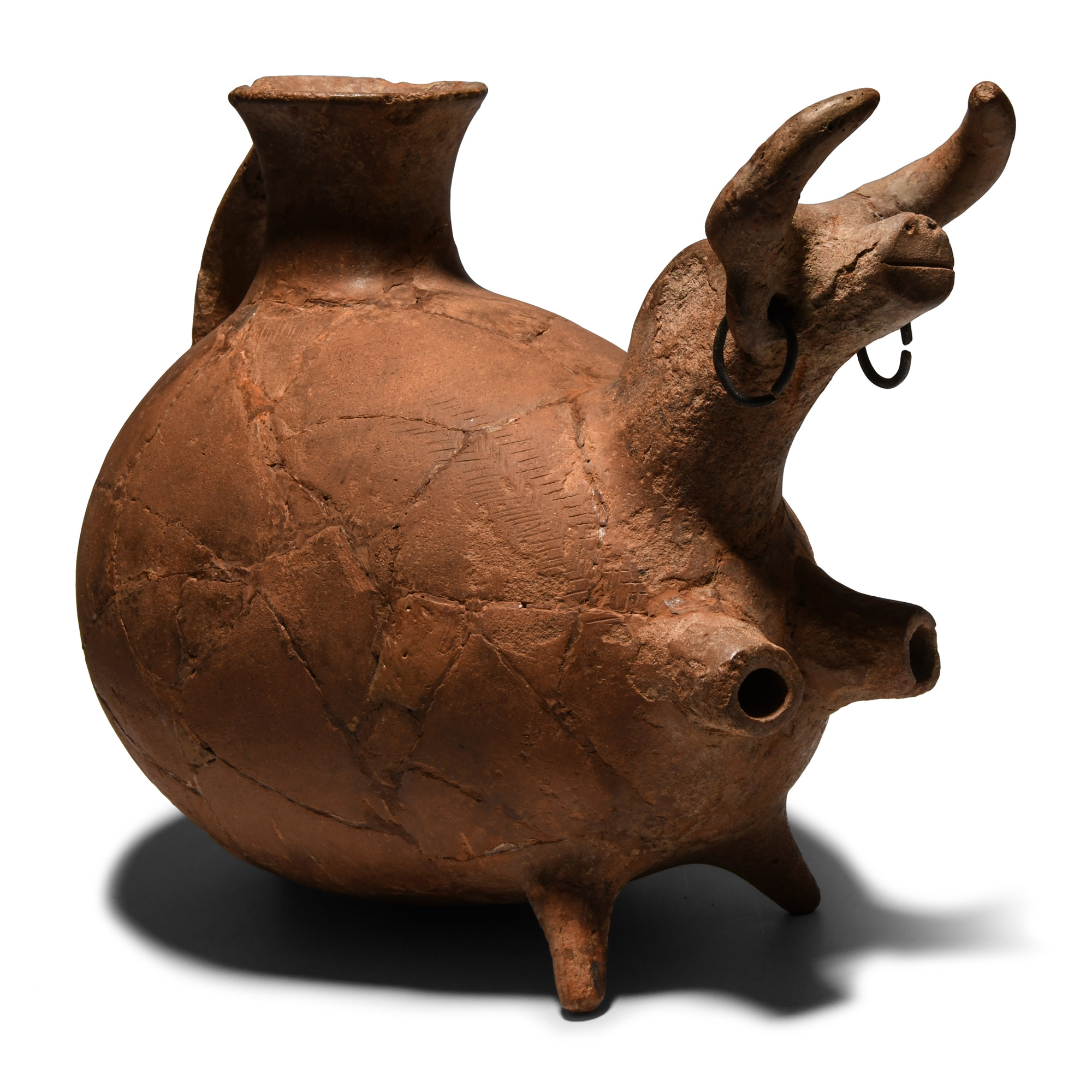 Amlash Horned Terracotta Rhyton