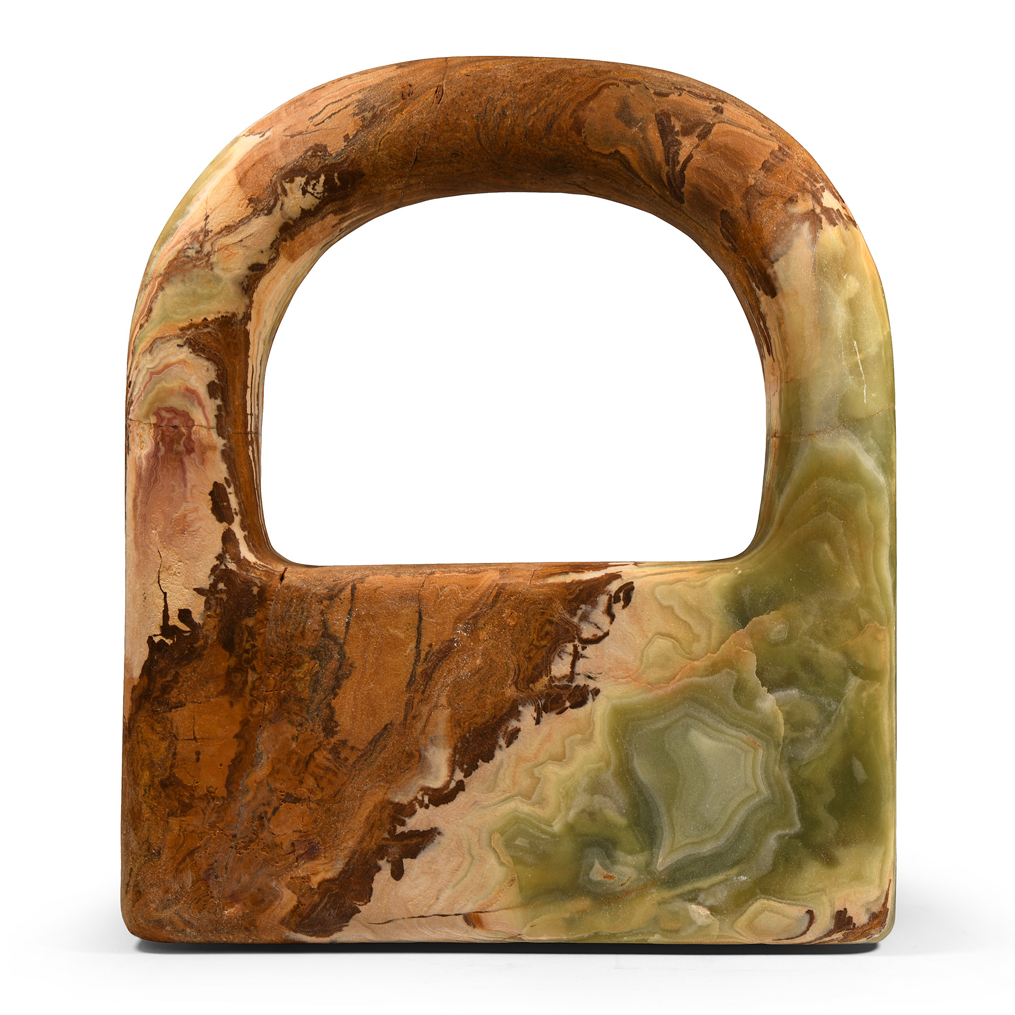 Large Bactrian Green Onyx 'Hand-Bag' Weight