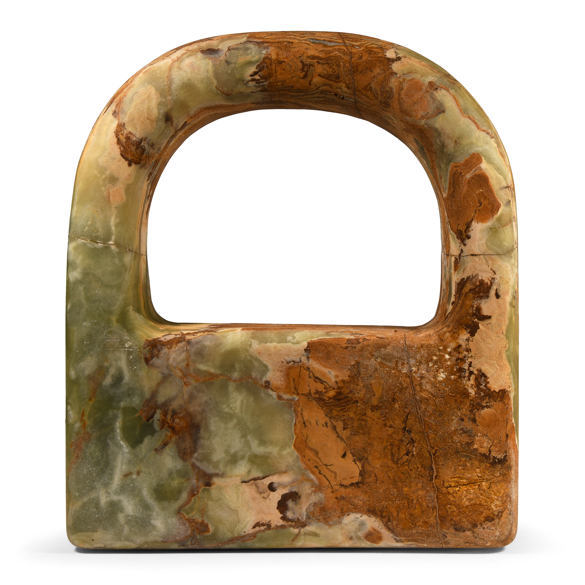 Large Bactrian Green Onyx 'Hand-Bag' Weight