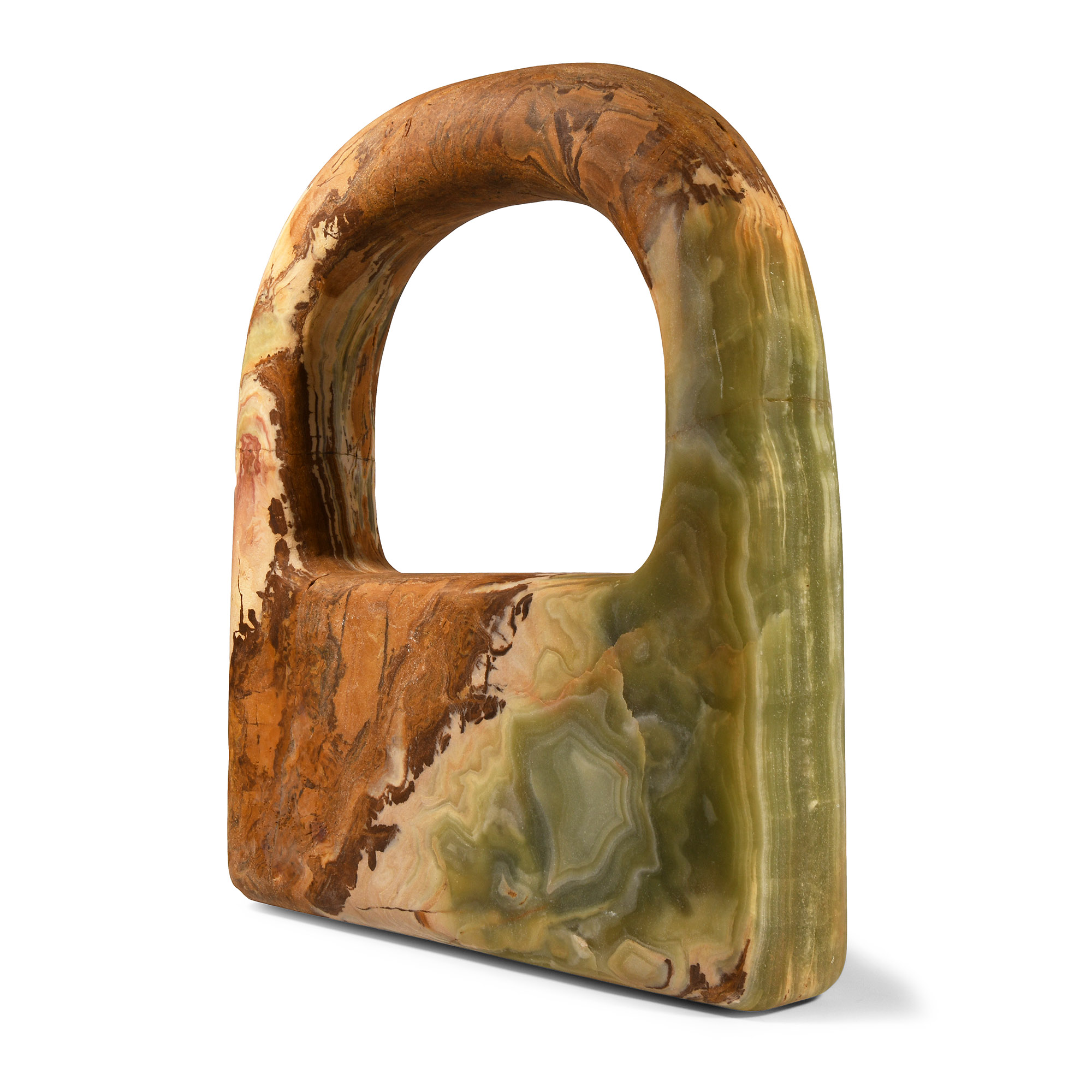 Large Bactrian Green Onyx 'Hand-Bag' Weight