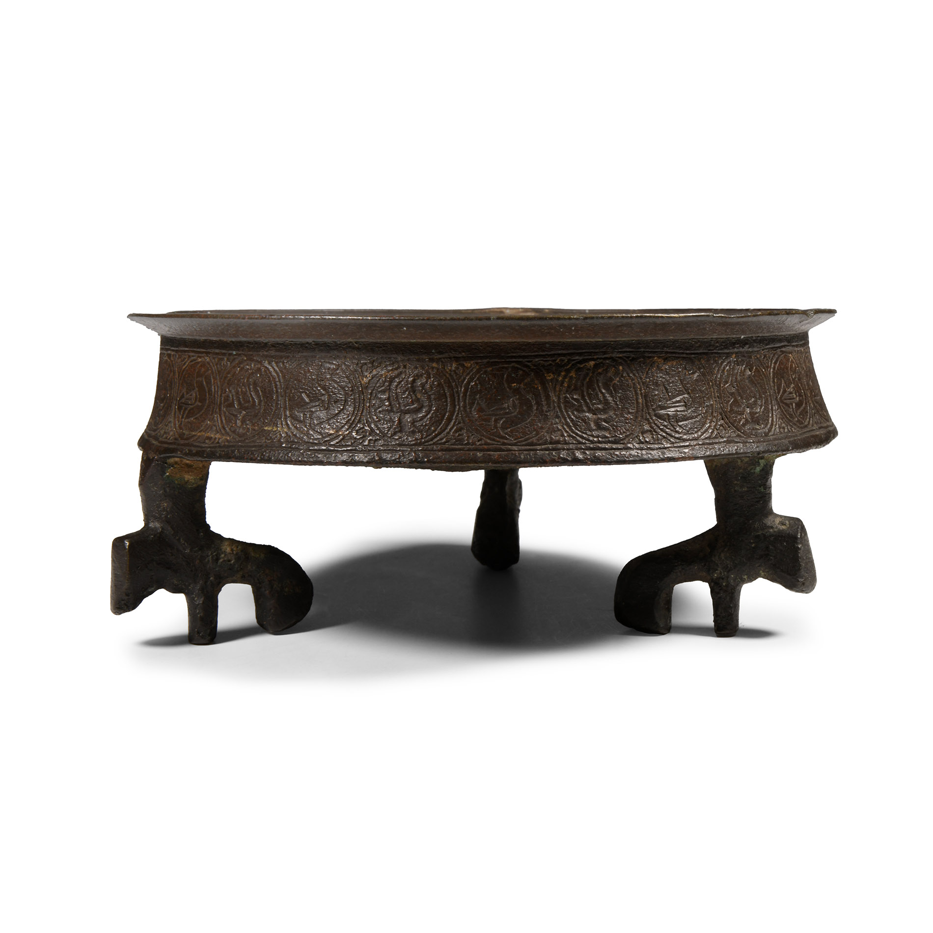 Western Asiatic Decorated Dish with Animal Feet