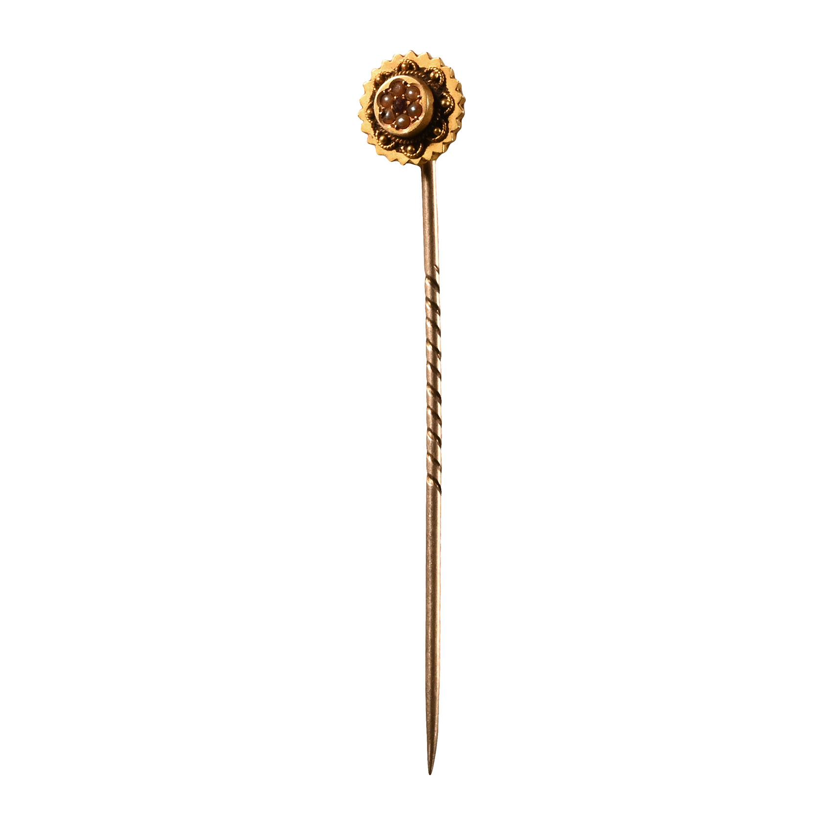 Tie Pin with Gold Finial with Pearls