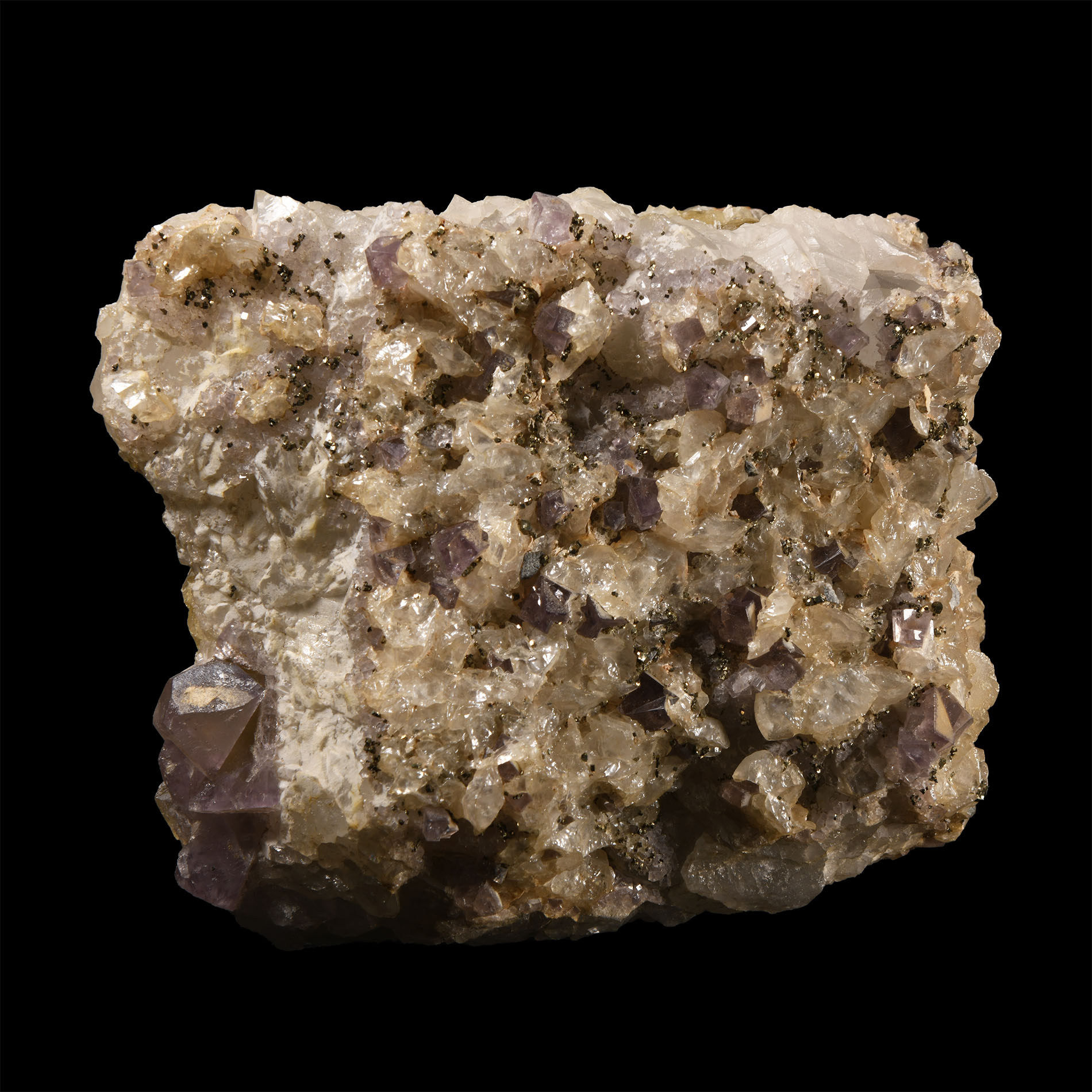 Natural History - Historic Pyrite on Fluorite Mineral Specimen