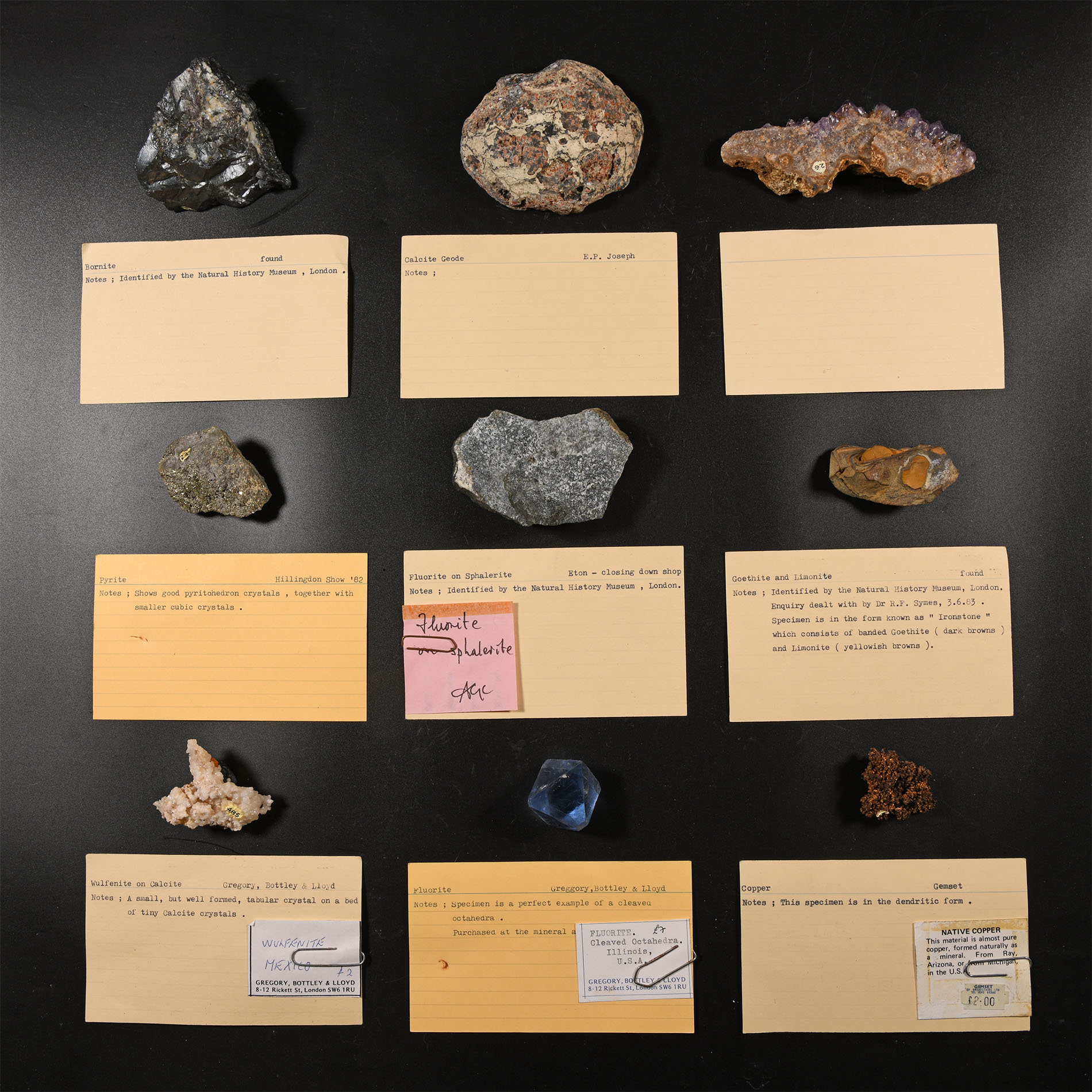 Natural History - Historic Collection of Mineral Specimens