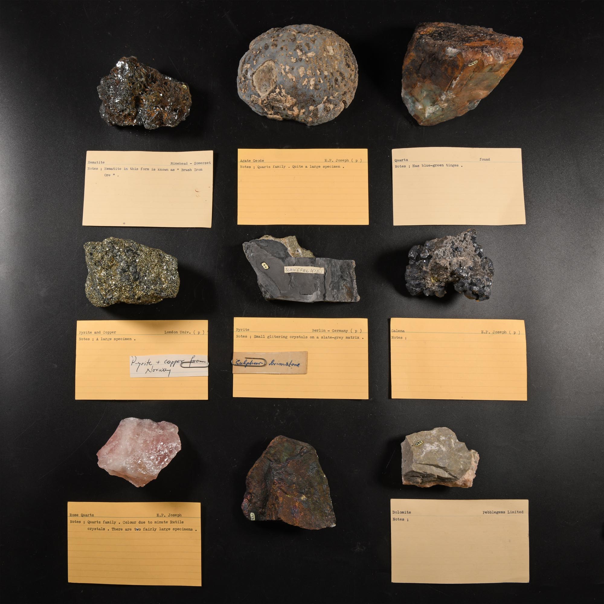 Natural History - Historic Collection of Mineral Specimens