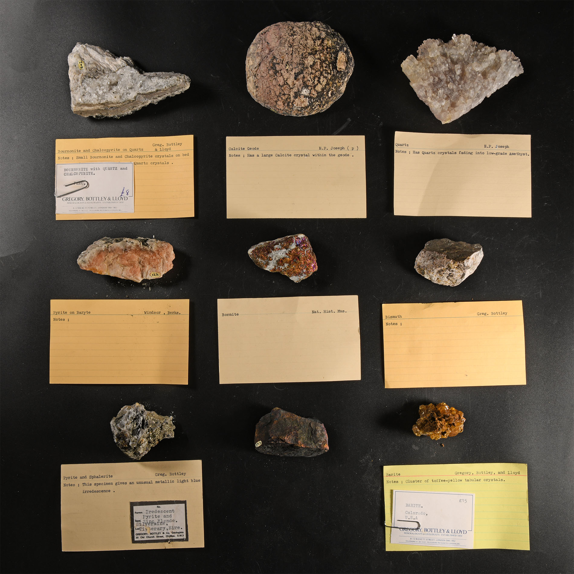 Natural History - Historic Collection of Mineral Specimens