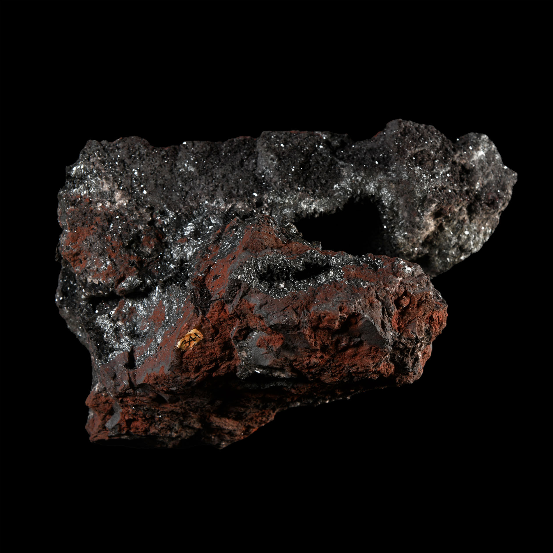 Natural History - Large Historic 'Cumbria, UK' Specular Hematite Mineral Specimen