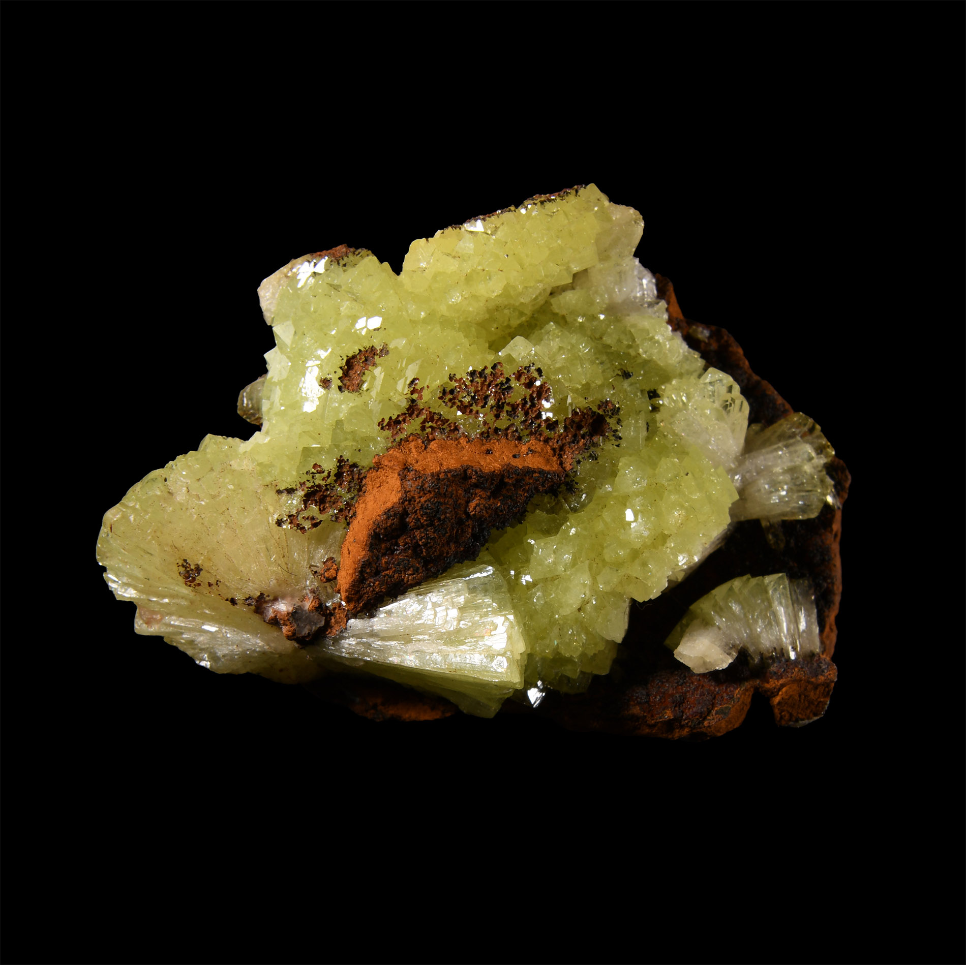 Natural History - Historic 'Mexico' Adamite Crystal Specimen