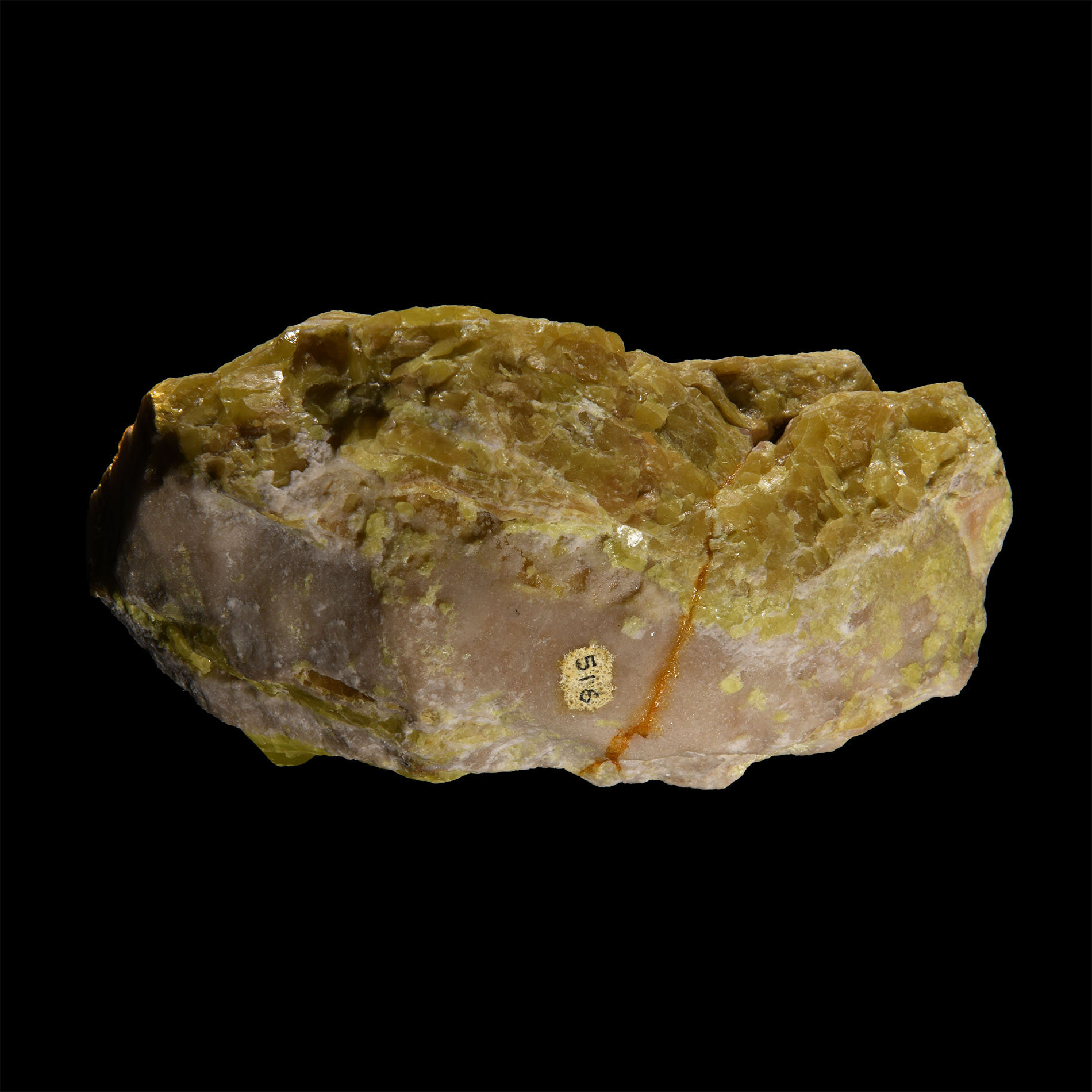Natural History - Historic 'Italy' Sulphur on Aragonite Mineral Specimen