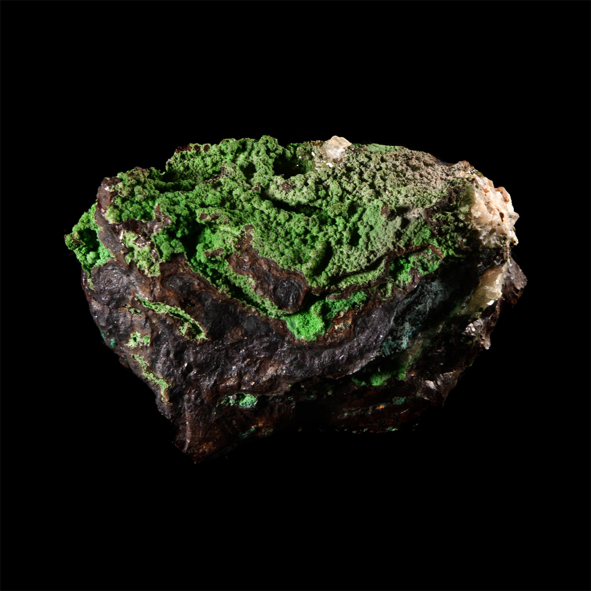 Natural History - Historic 'Brazil' Conichalcite with Cuprite Crystal Specimen