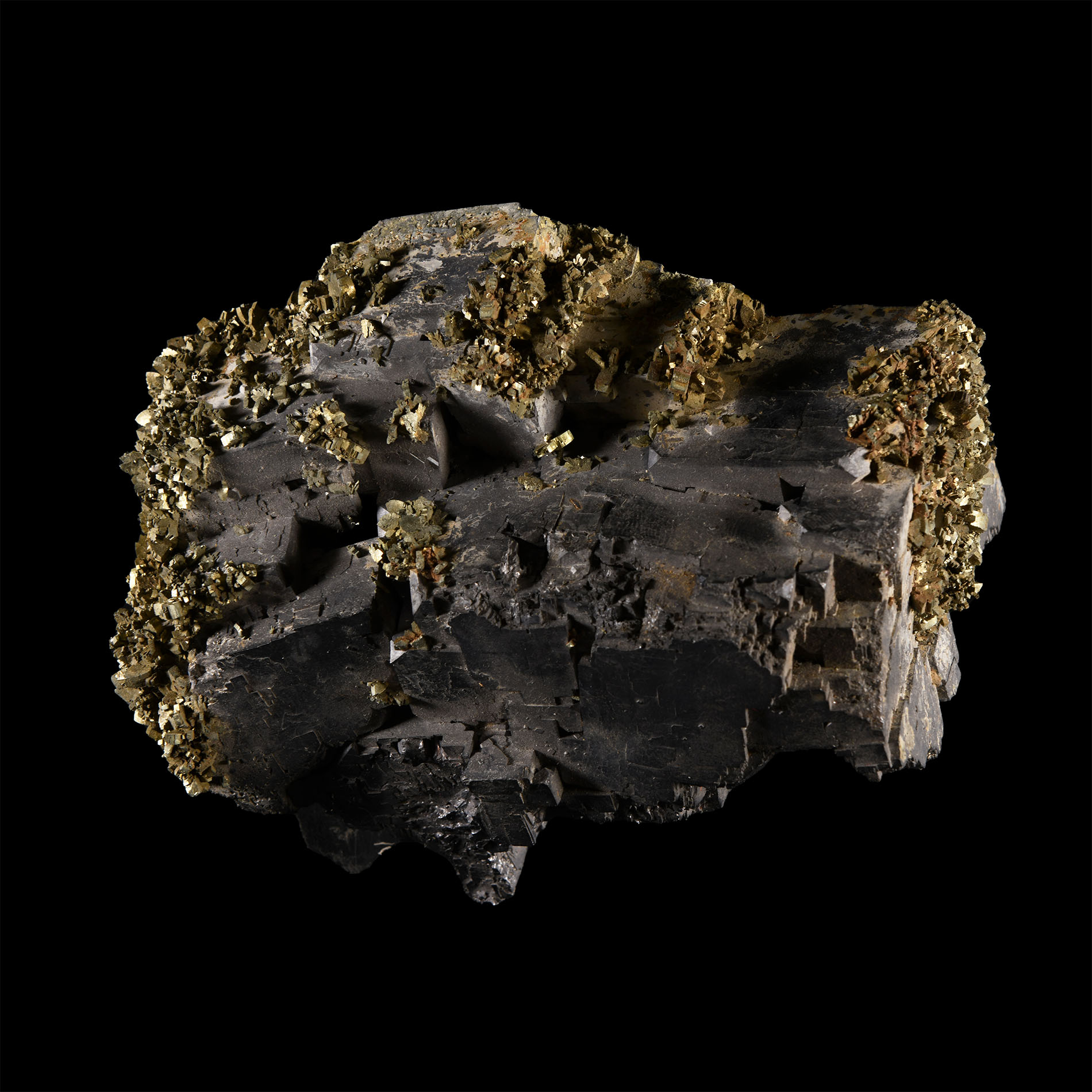 Natural History - Large Historic 'USA' Marcasite on Galena Crystal Specimen