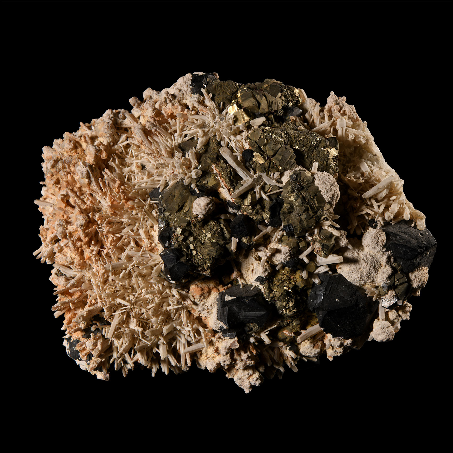 Natural History - Large Historic 'Romania' Quartz with Pyrite and Sphalerite Mineral Specimen