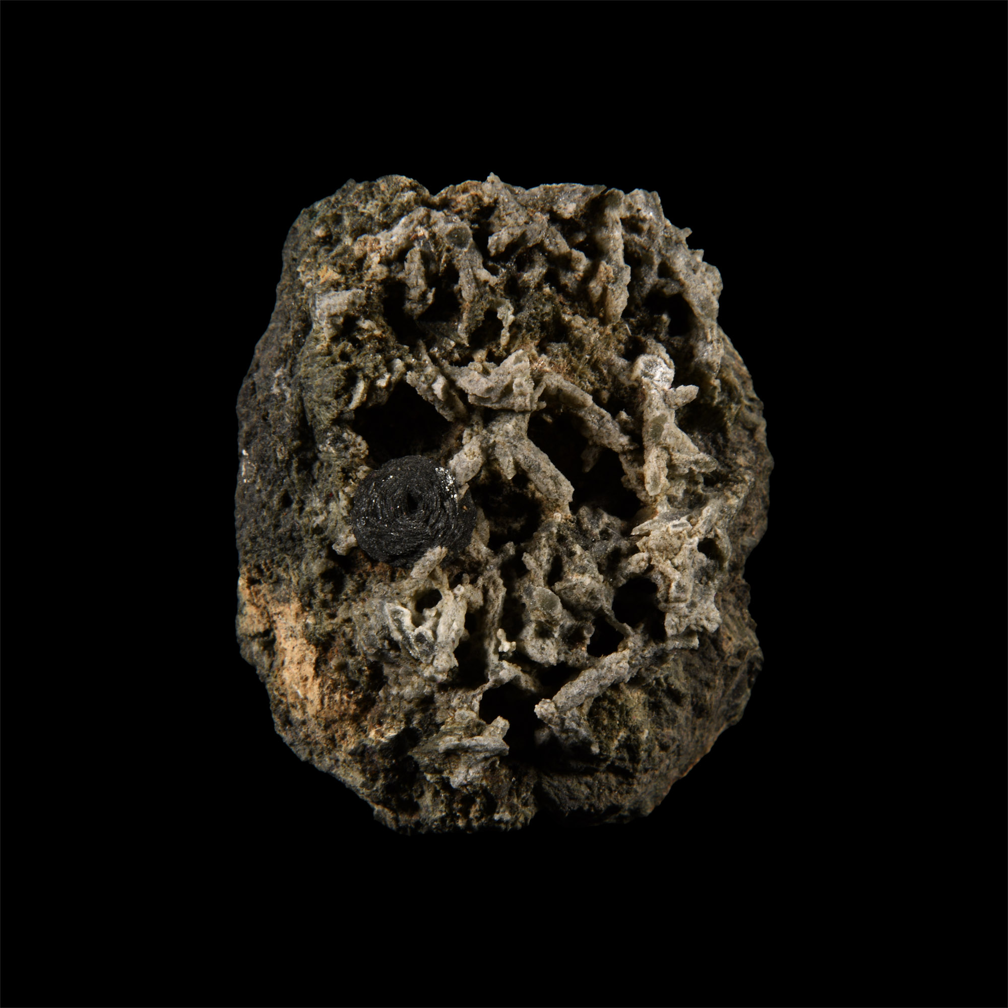 Natural History - Historic 'Switzerland' Hematite on Actinolite Mineral Specimen