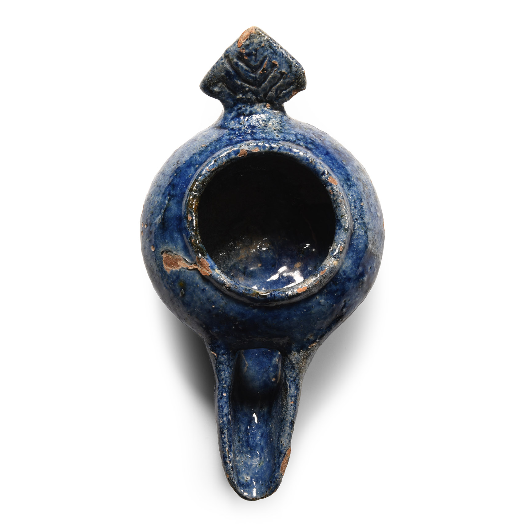 Seljuk Style Blue-Glazed Oil Lamp