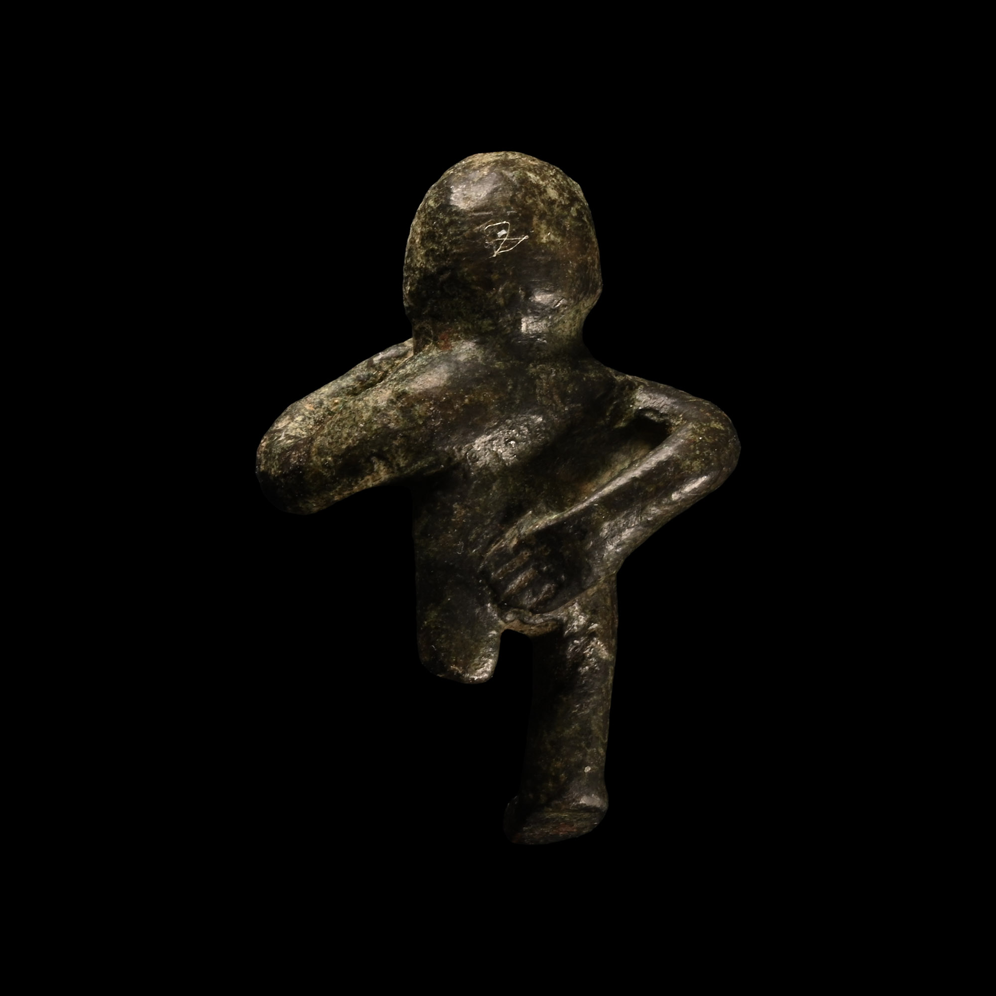 Roman Bronze Bearded Grotesque Statuette