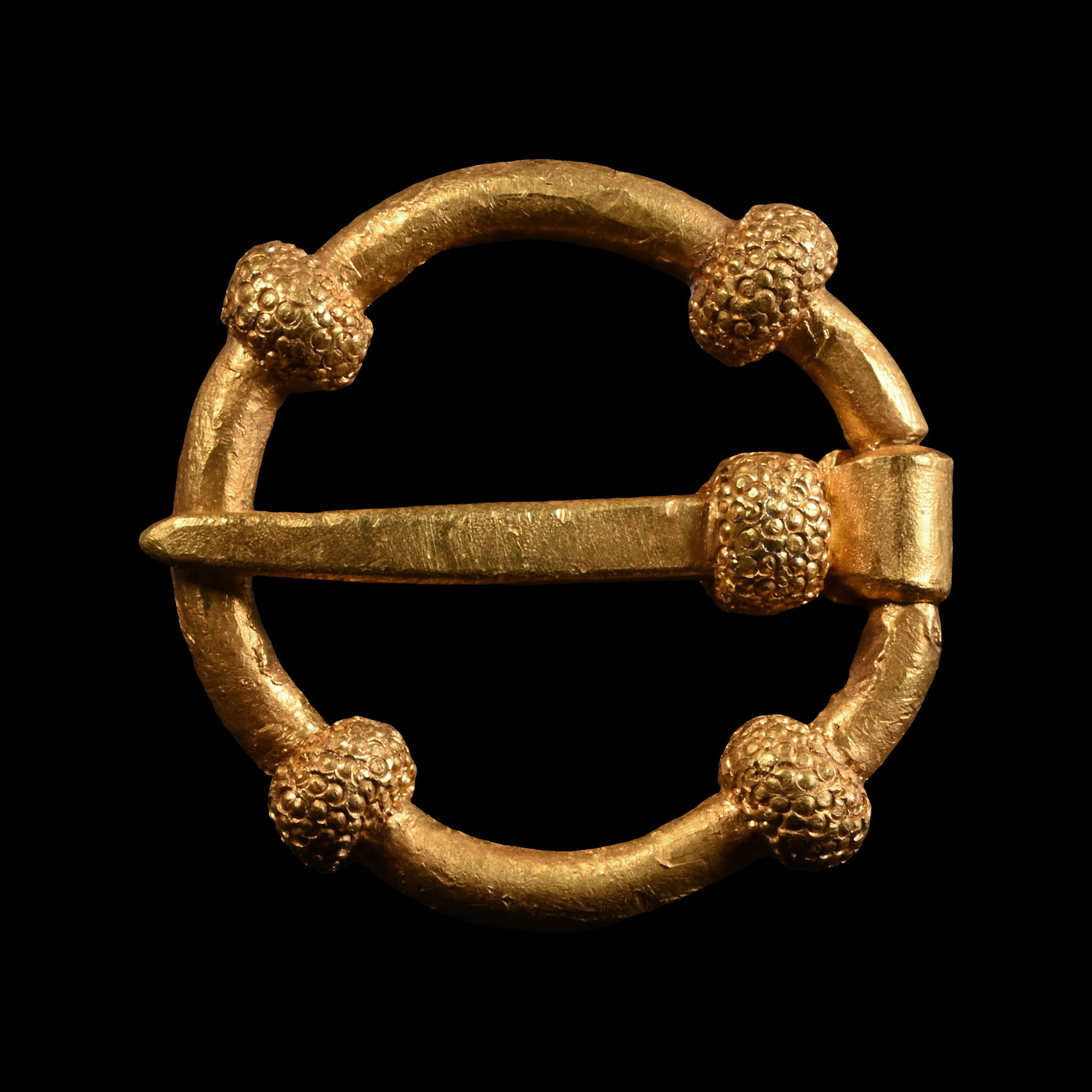 'The Boxted' Medieval Gold Annular Brooch with Granulated Knops