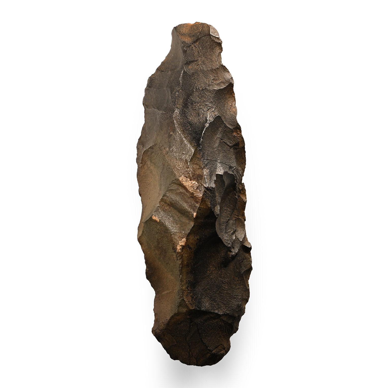 Large Stone Age Knapped Black Stone Axehead