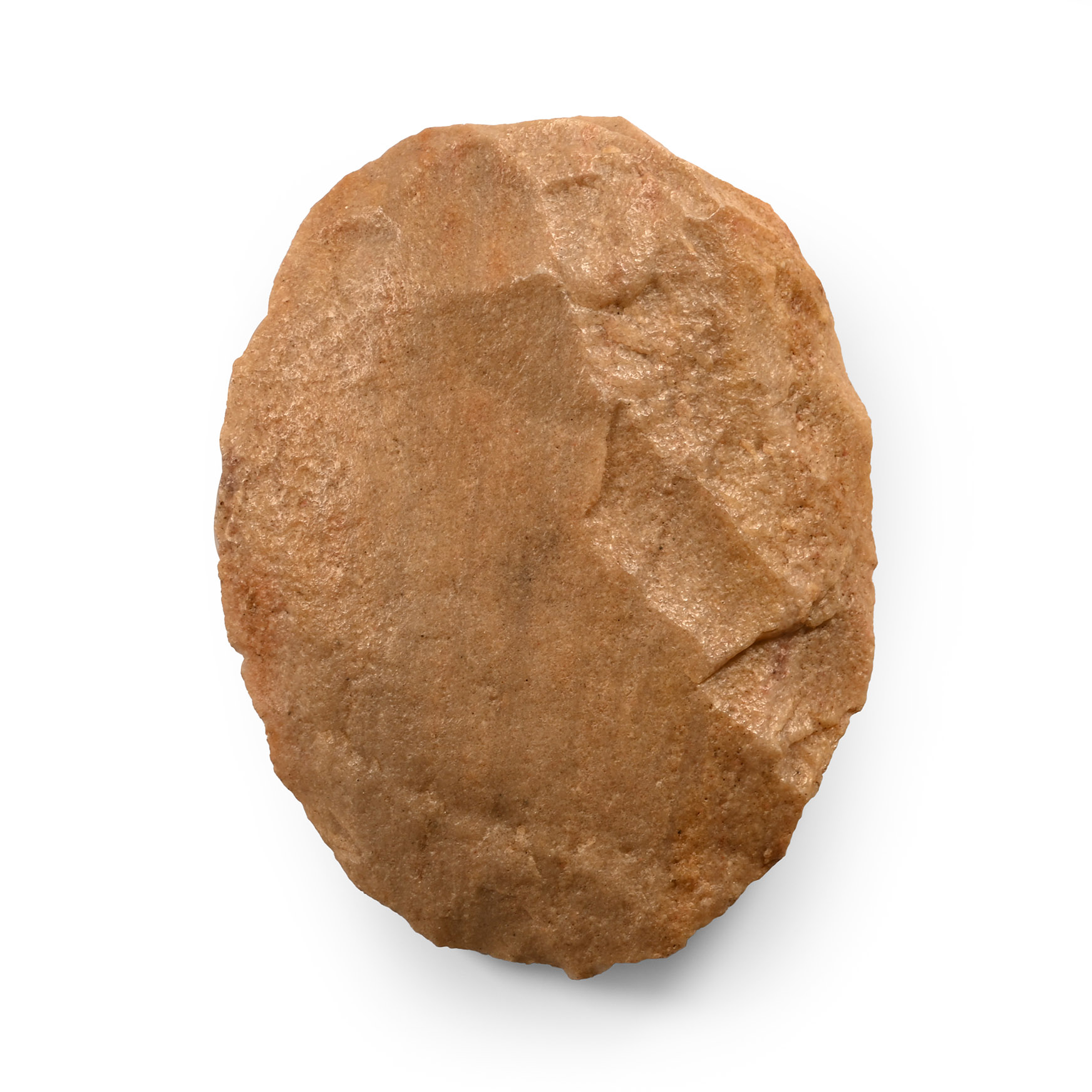 Large Stone Age Knapped Ovate Chert Handaxe