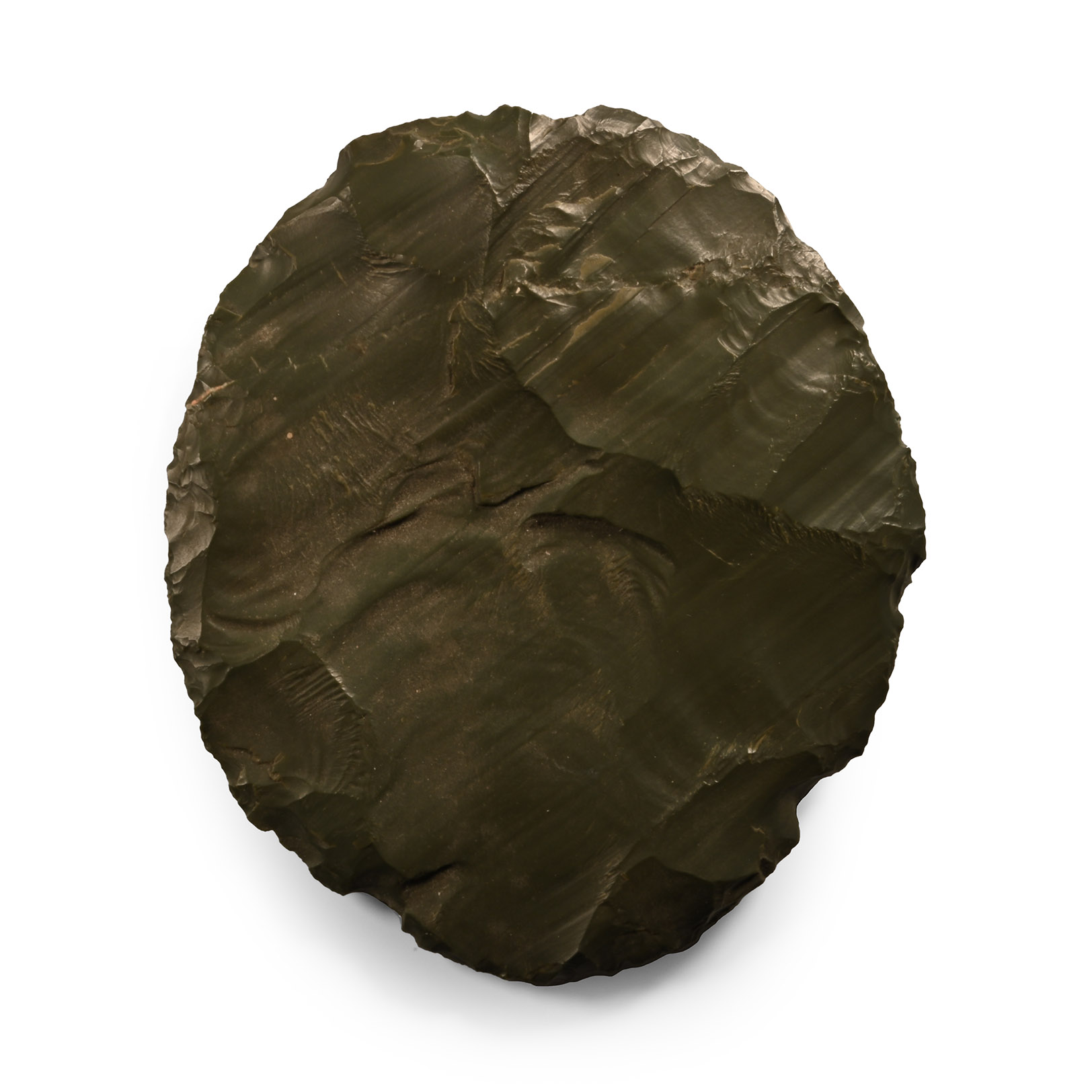 Large Stone Age Knapped Ovate Grey Stone Handaxe