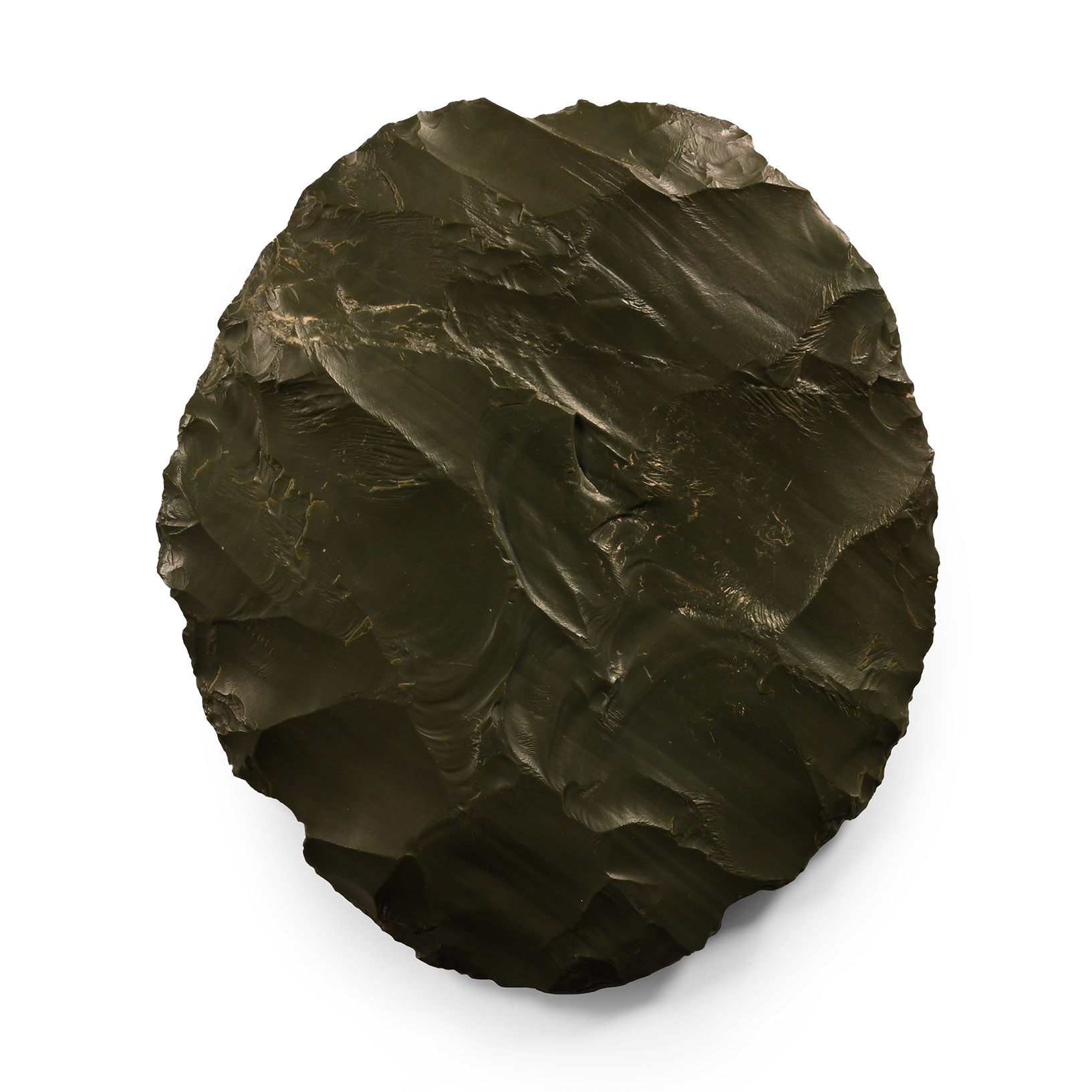 Large Stone Age Knapped Ovate Grey Stone Handaxe