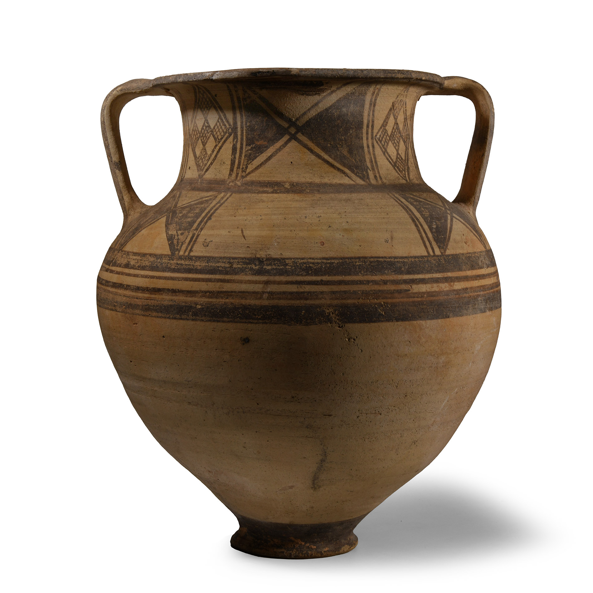 Very Large Cypriot Bichrome Amphora with Double Strap Handles