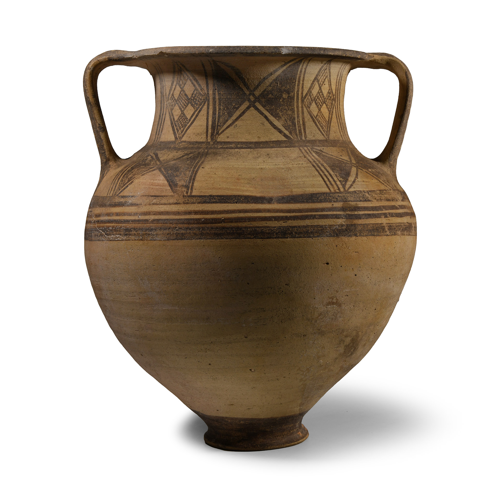 Very Large Cypriot Bichrome Amphora with Double Strap Handles