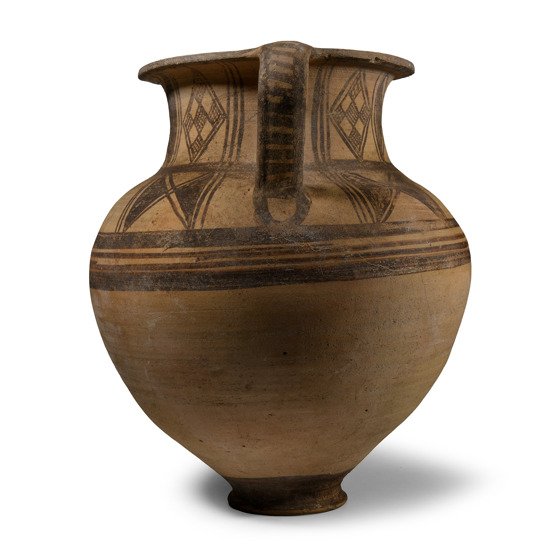 Very Large Cypriot Bichrome Amphora with Double Strap Handles