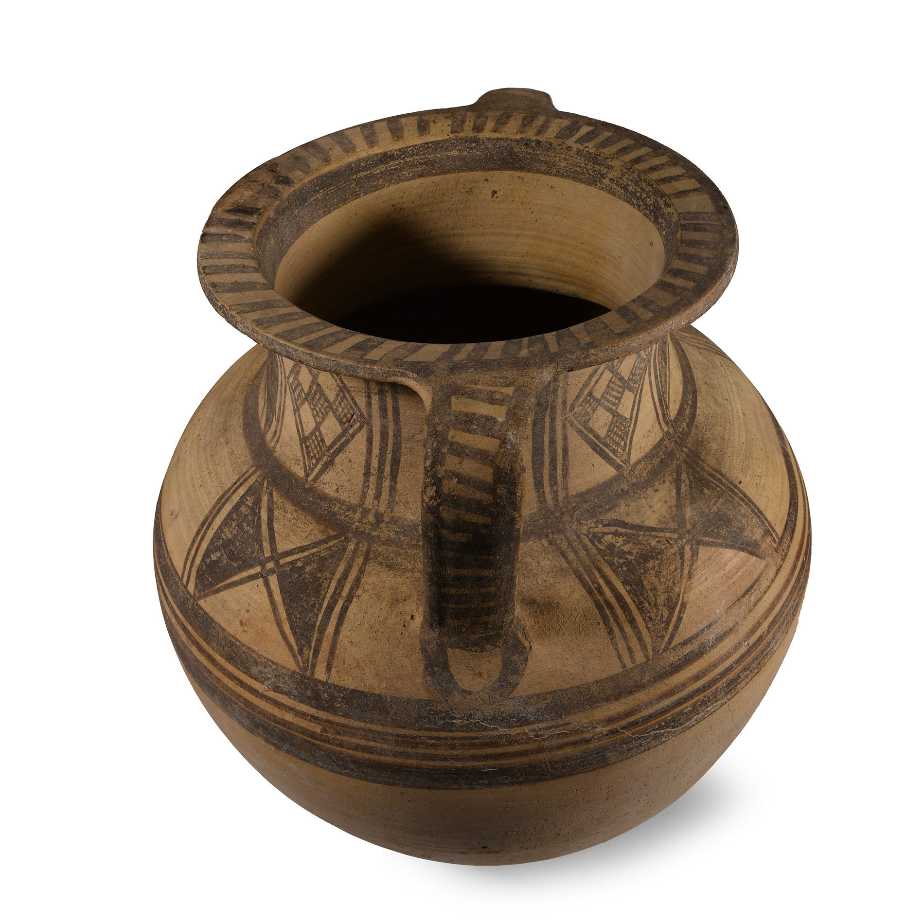 Very Large Cypriot Bichrome Amphora with Double Strap Handles