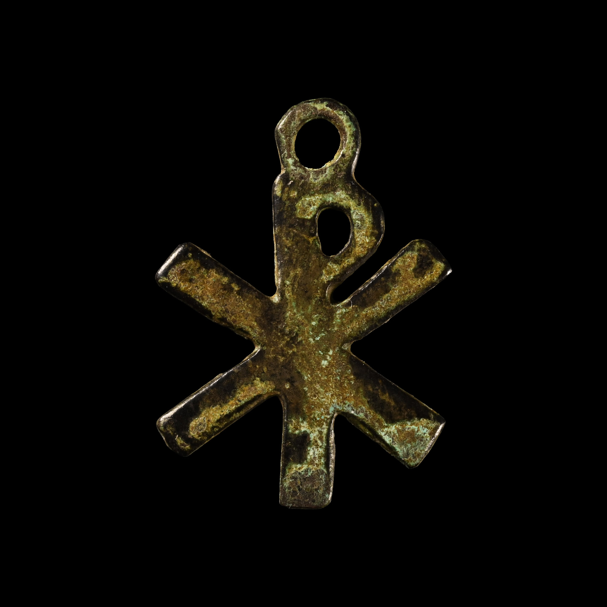 Late Roman Bronze Chi Rho Pendant