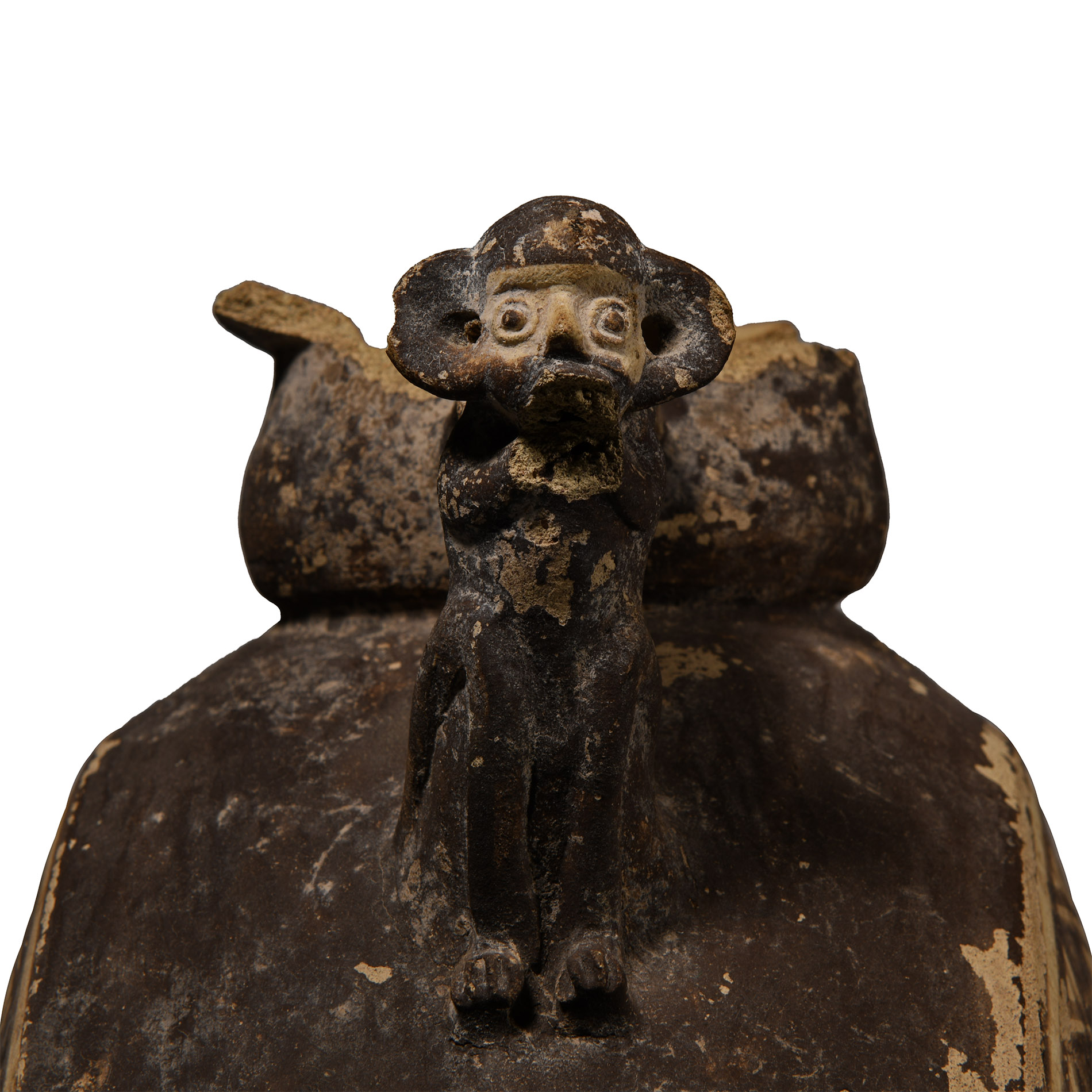 Large Pre-Columbian Chancay Water Container with Monkey Handle