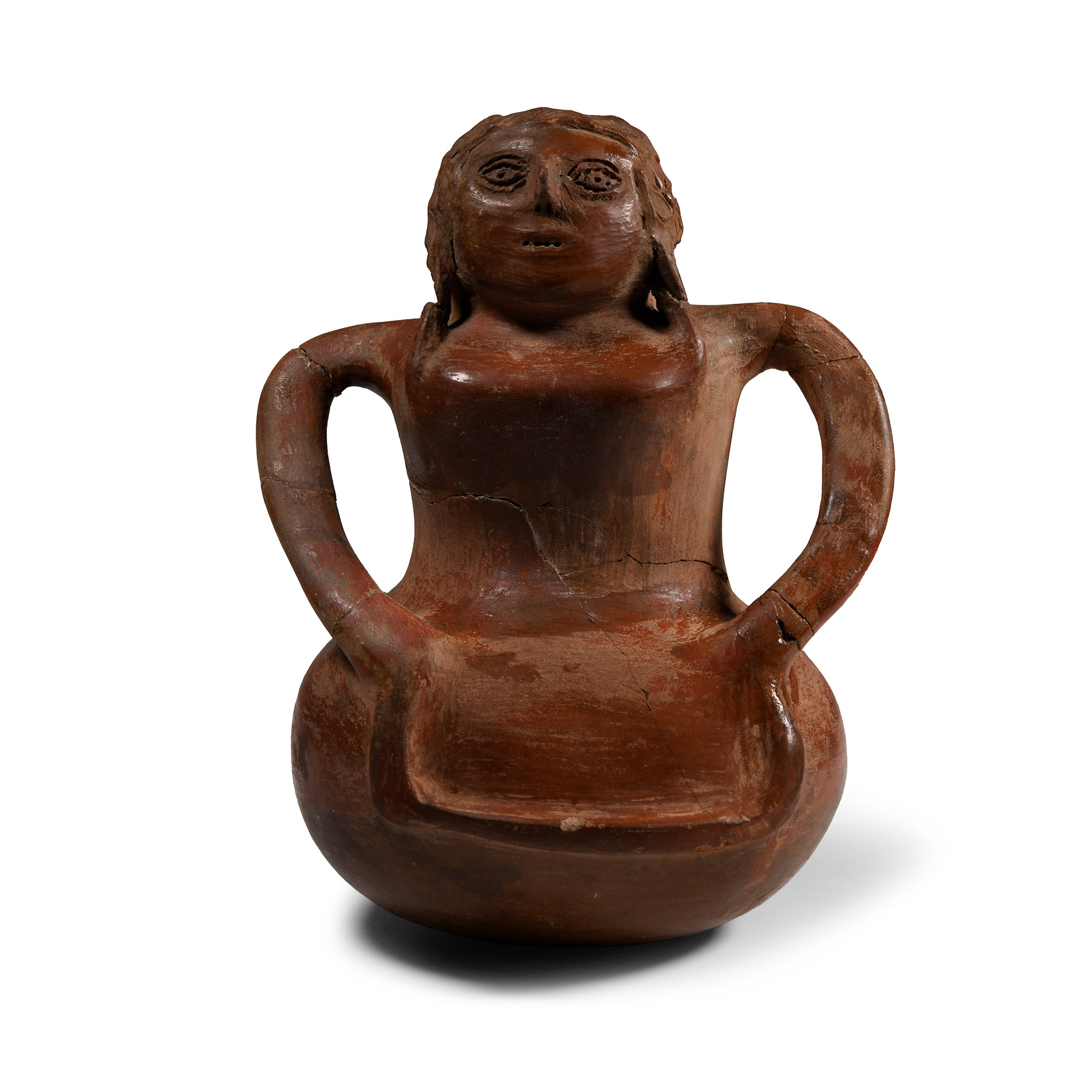 Pre-Columbian Stirrup Pot in Human Form