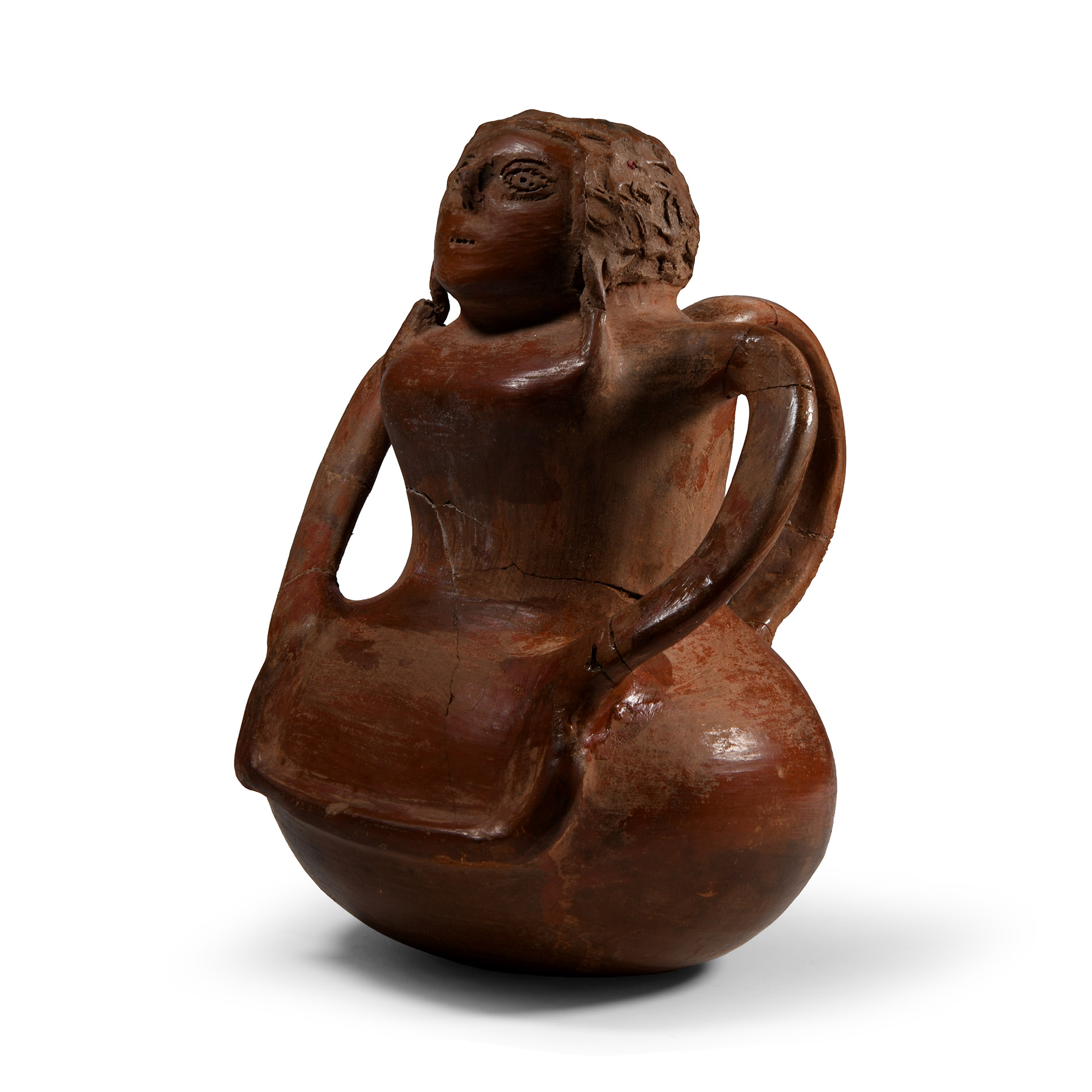 Pre-Columbian Stirrup Pot in Human Form
