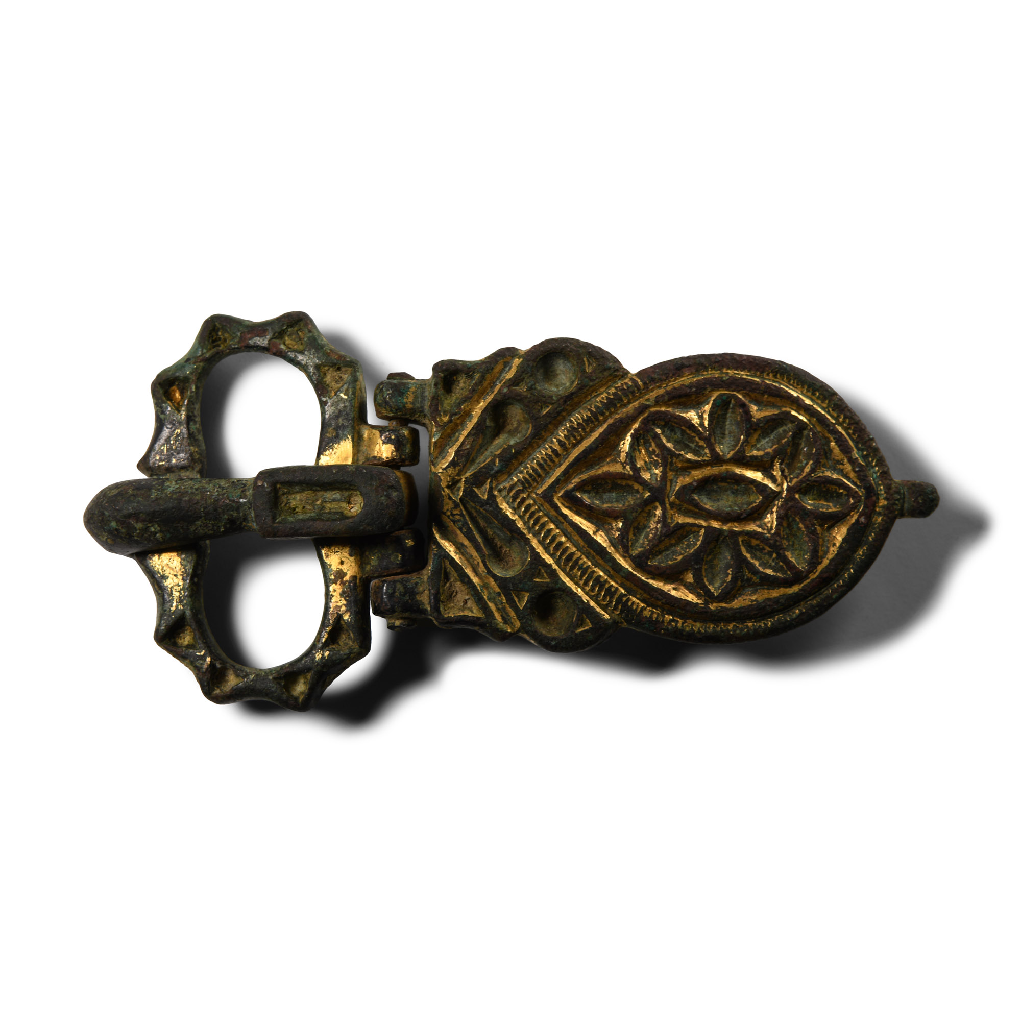 Byzantine Gilt Bronze Decorated Buckle