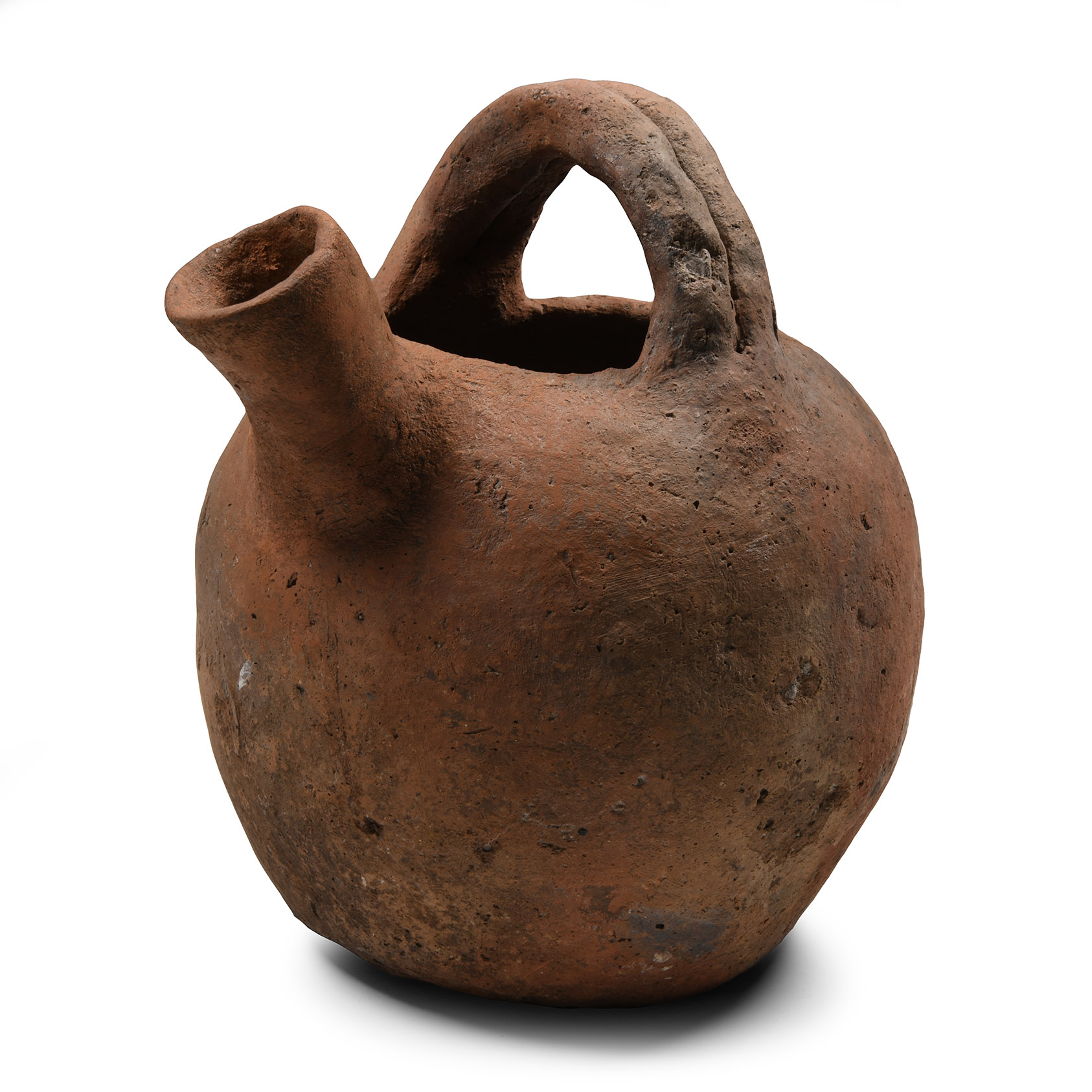 Western Asiatic Terracotta Vessel with Double Strap Handle