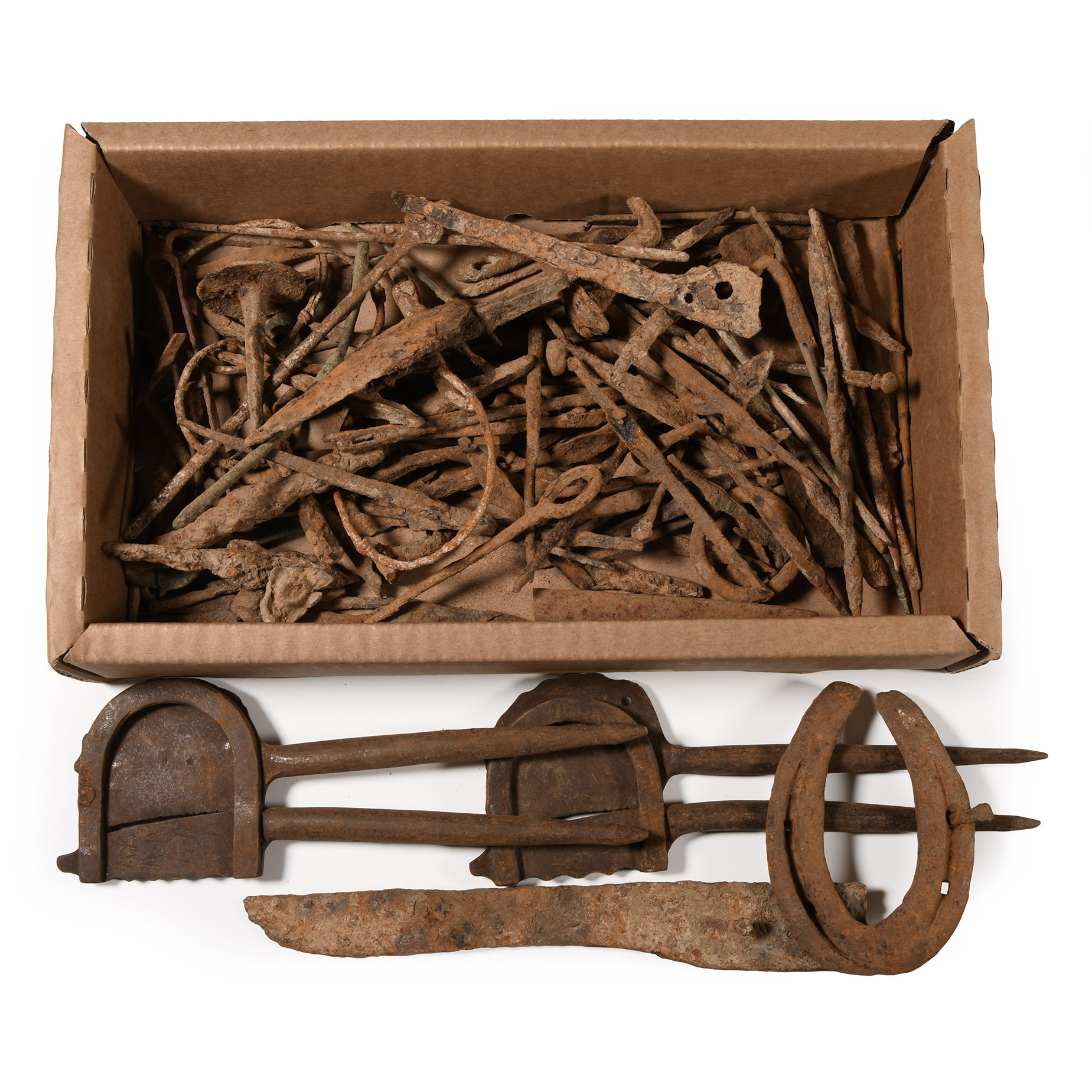 Roman Iron Arrowhead and Other Artefact Group