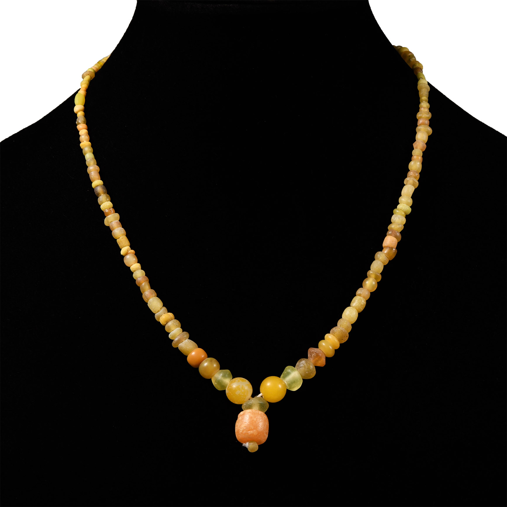 Roman Amber Glass Bead Necklace String