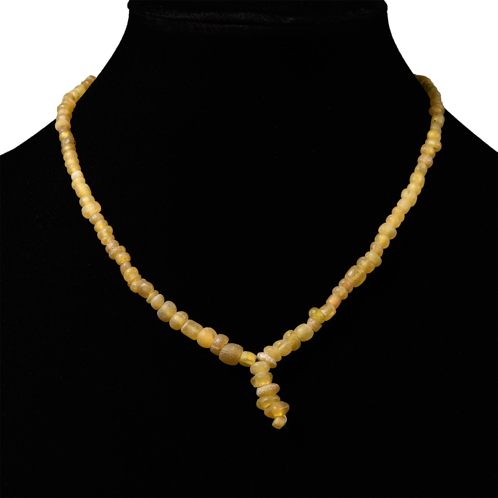 Roman Amber Glass Bead Necklace String