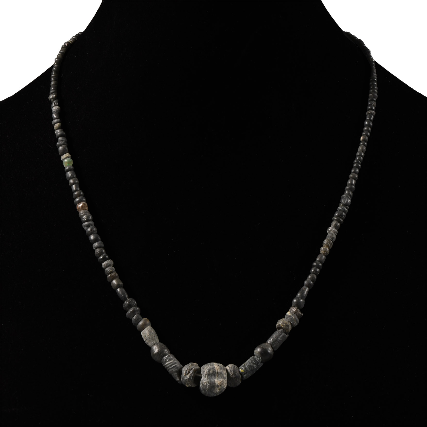 Roman Black Glass Bead Necklace String