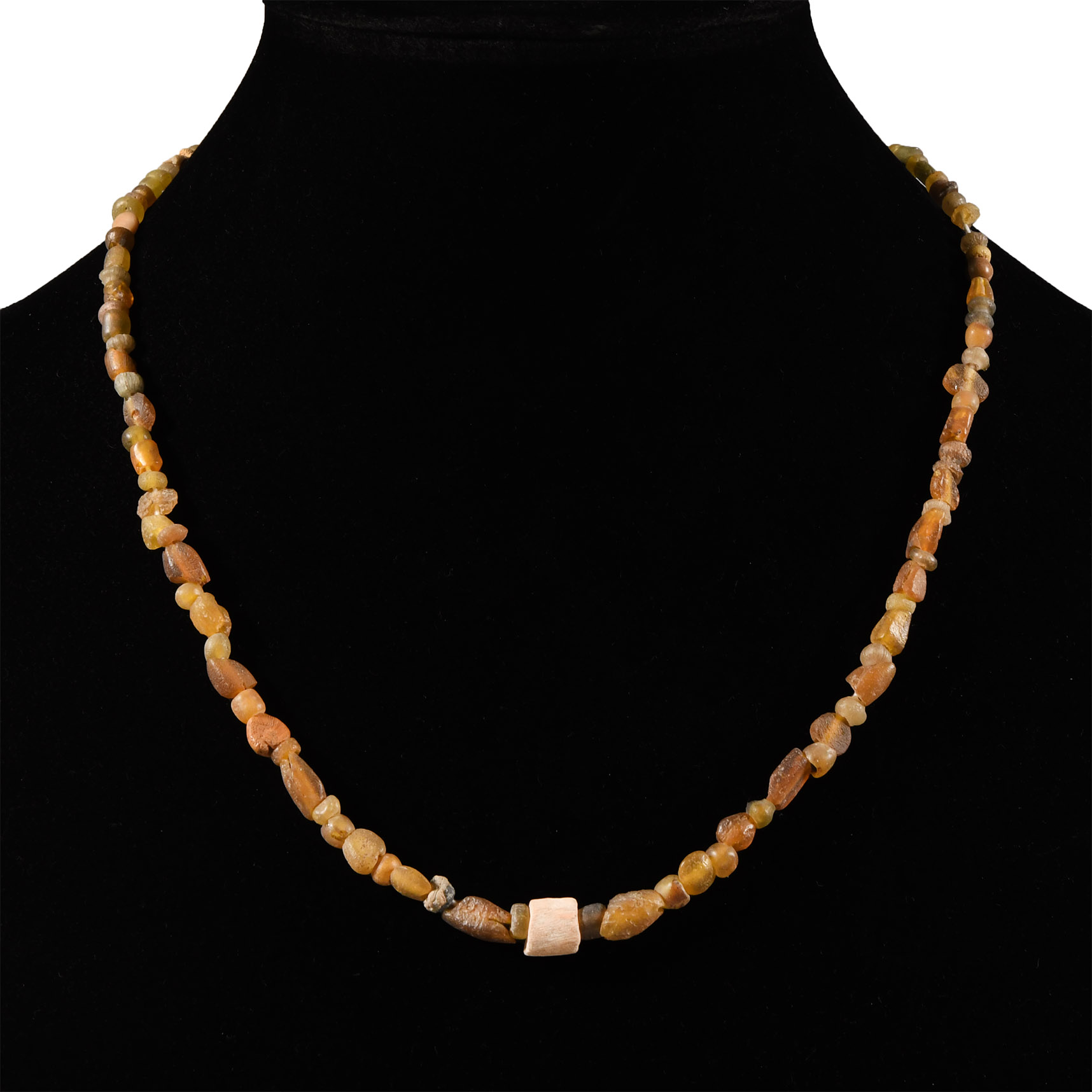 Roman Amber Glass Bead Necklace String
