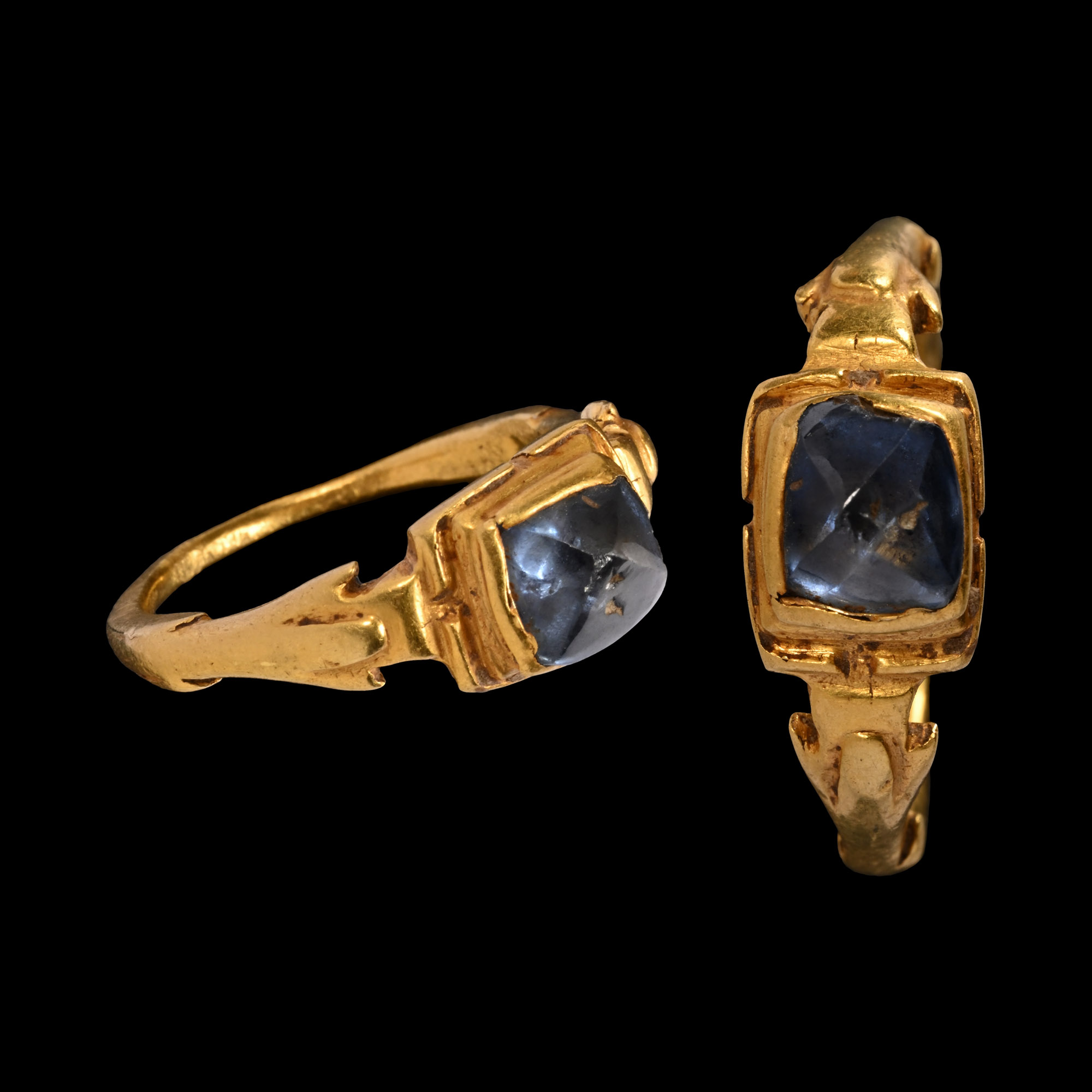 Medieval Gold Ring with Topaz Cabochon