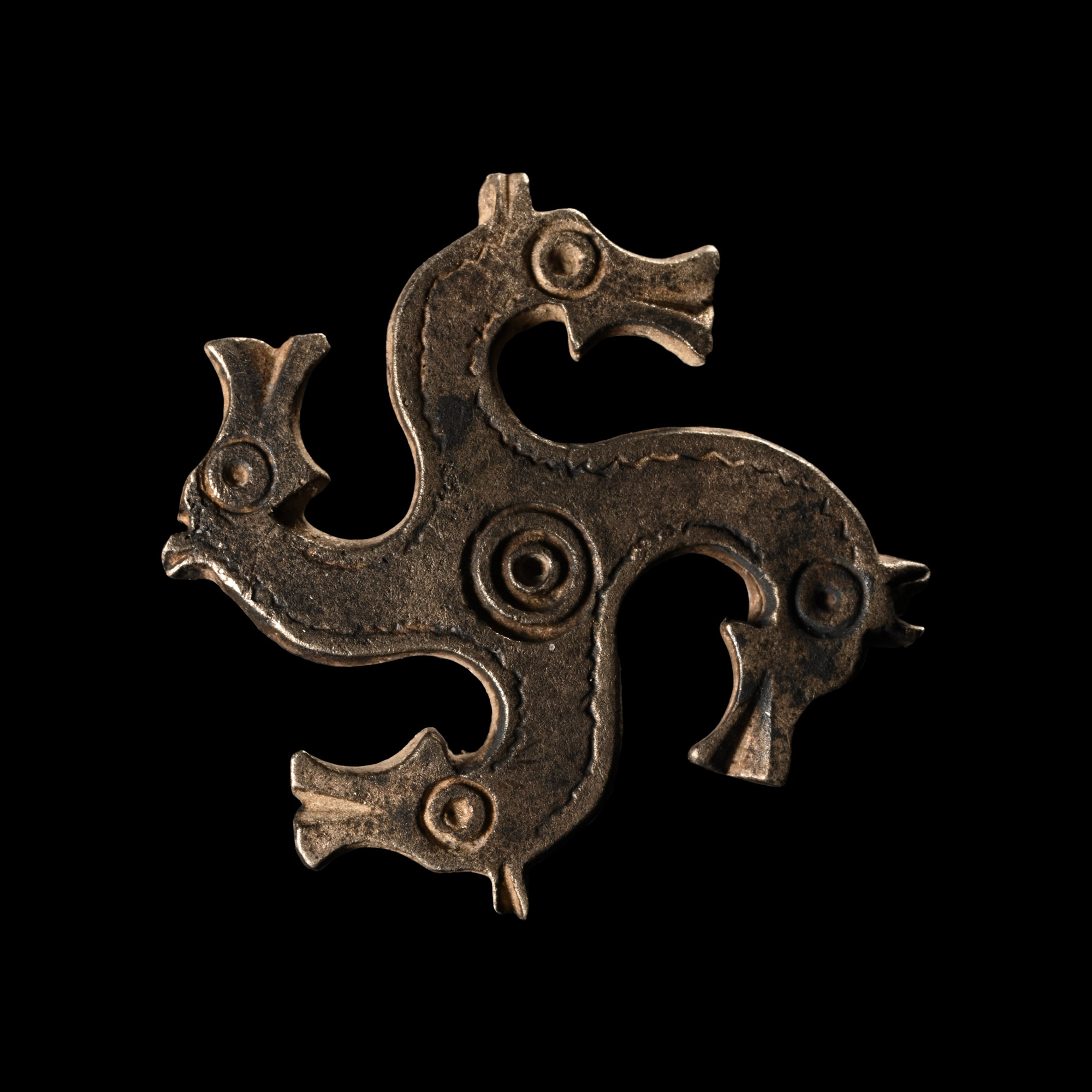 Roman Silver Horse Head Whorl Brooch