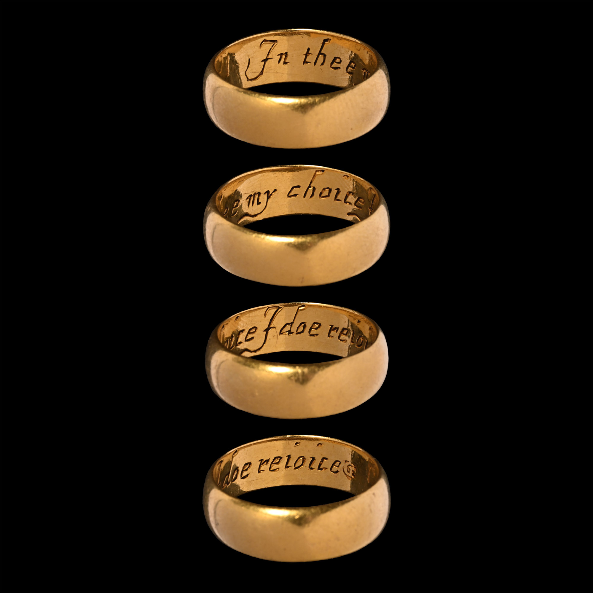 Post Medieval 'Published' Gold 'In thee my choice I doe reioice' Posy Ring